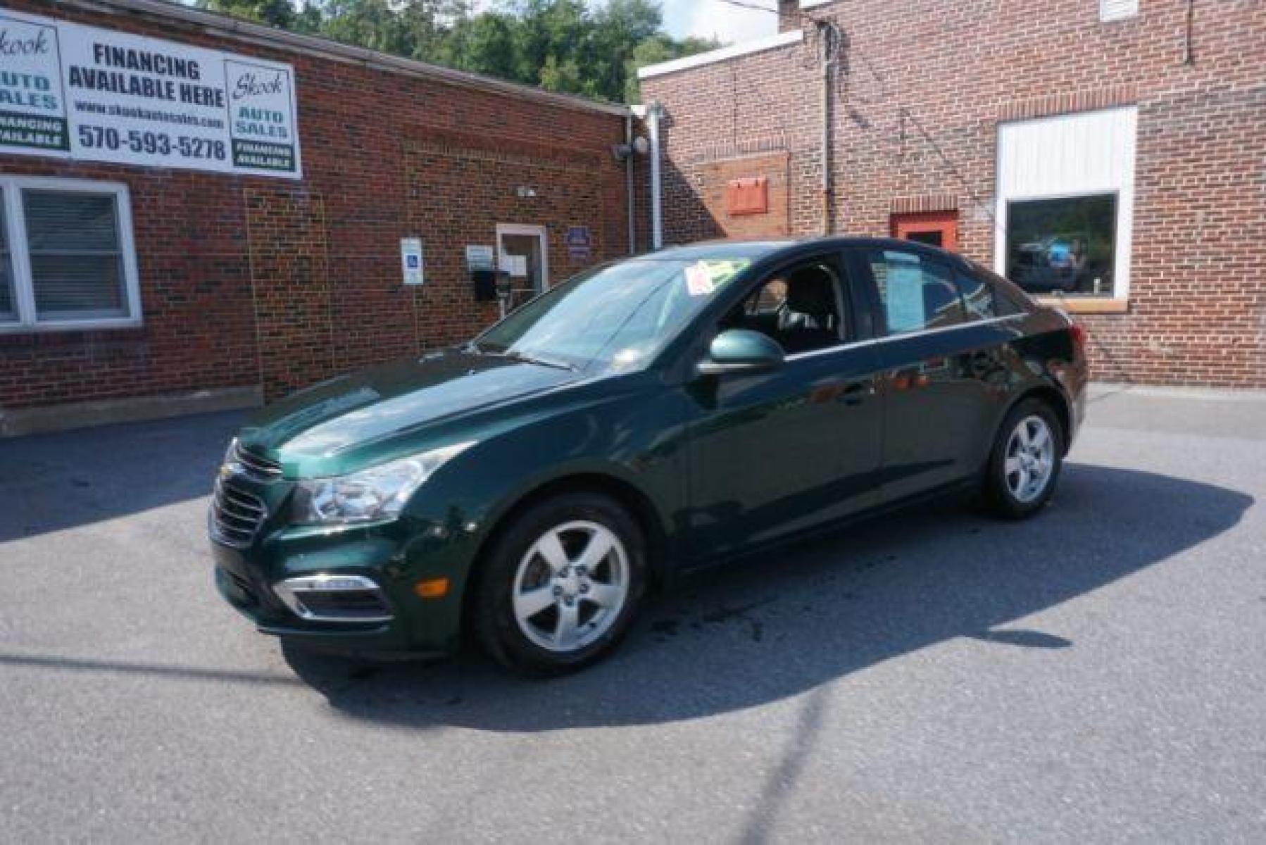 2015 Rainforest Green Metallic Chevrolet Cruze 1LT Auto (1G1PC5SB5F7) with an 1.4L L4 DOHC 16V TURBO engine, 6-Speed Automatic transmission, located at 312 Centre Ave, Schuylkill Haven, PA, 17972, (570) 593-5278, 40.638130, -76.177383 - Photo #1