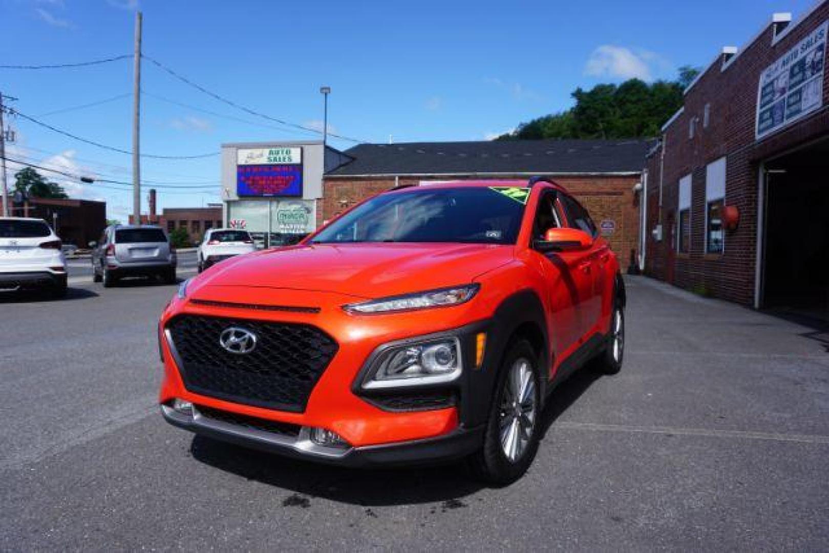 2019 Sunset Orange /Gray/Black, cloth Hyundai Kona SEL w/Contrast Roof AWD (KM8K6CAA6KU) with an 2.0L L4 DOHC 16V engine, 6-Speed Automatic transmission, located at 312 Centre Ave, Schuylkill Haven, PA, 17972, (570) 593-5278, 40.638130, -76.177383 - universal garage door opener - Photo#13