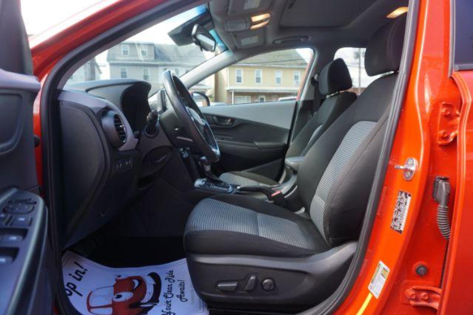 2019 Sunset Orange /Gray/Black, cloth Hyundai Kona SEL w/Contrast Roof AWD (KM8K6CAA6KU) with an 2.0L L4 DOHC 16V engine, 6-Speed Automatic transmission, located at 312 Centre Ave, Schuylkill Haven, PA, 17972, (570) 593-5278, 40.638130, -76.177383 - universal garage door opener - Photo#19