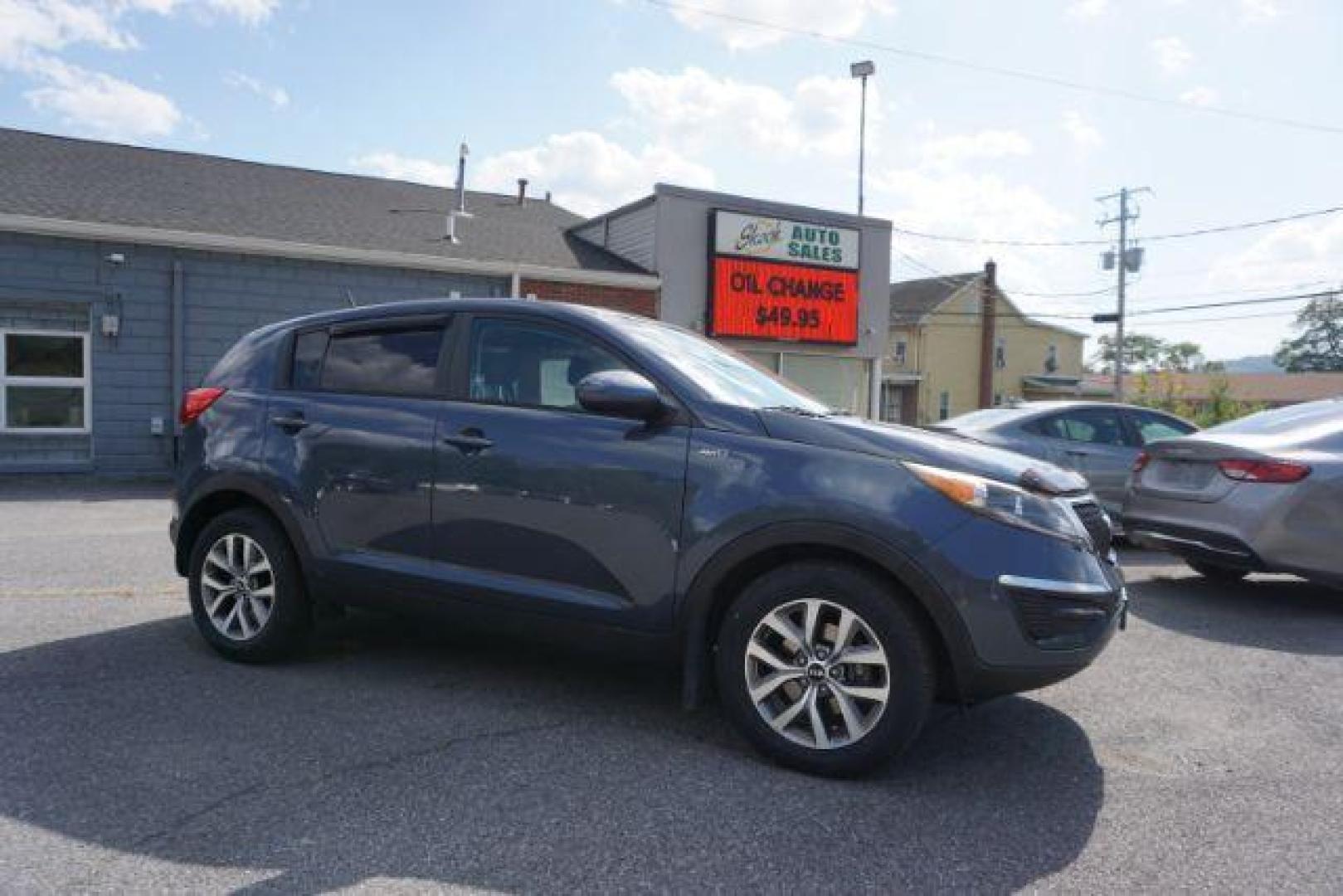 2016 Twilight Blue /Black, cloth Kia Sportage LX AWD (KNDPBCAC8G7) with an 2.4L V6 DOHC 24V engine, 6-Speed Automatic transmission, located at 312 Centre Ave, Schuylkill Haven, PA, 17972, (570) 593-5278, 40.638130, -76.177383 - remote engine starter, towing camper pkg - Photo#0