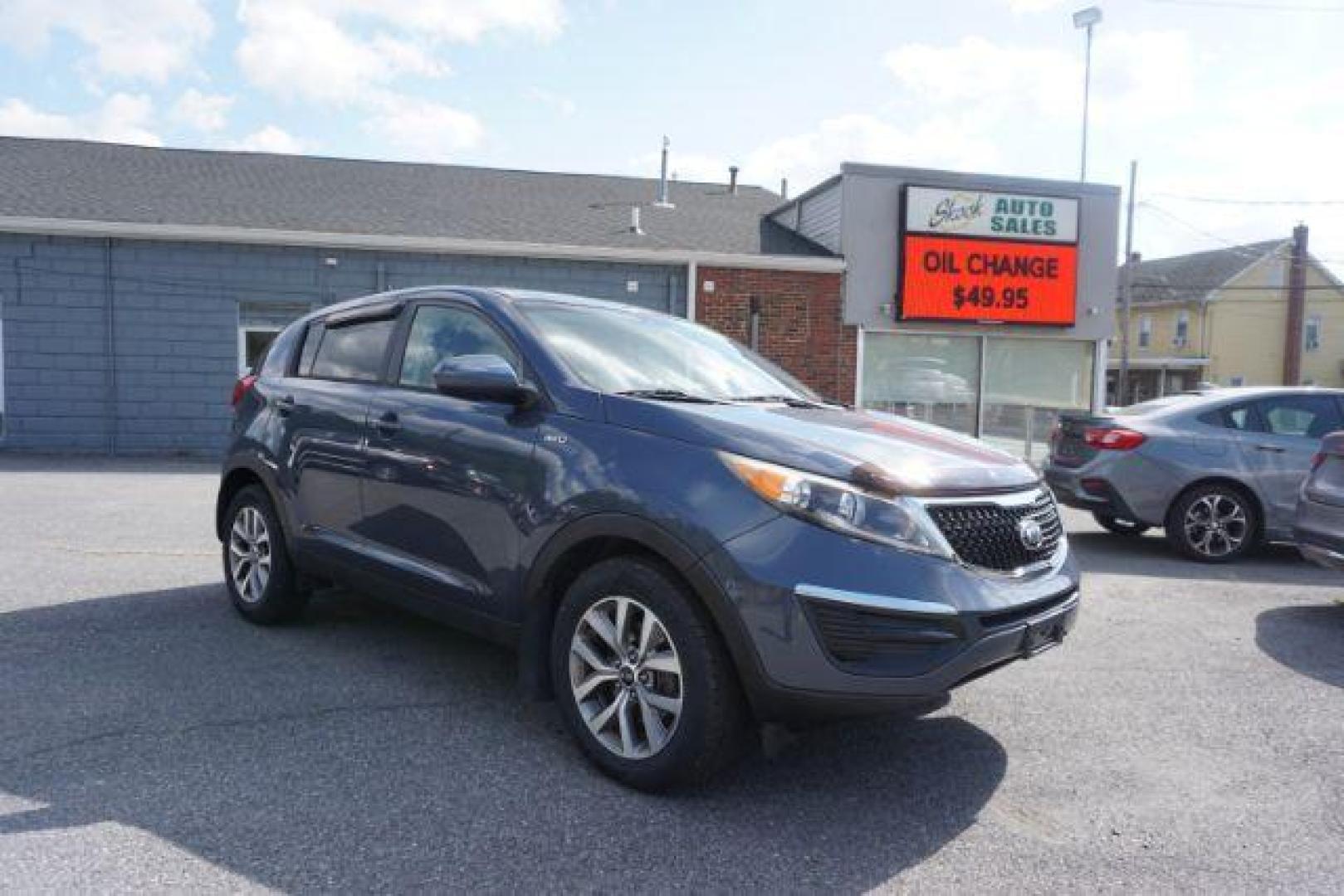 2016 Twilight Blue /Black, cloth Kia Sportage LX AWD (KNDPBCAC8G7) with an 2.4L V6 DOHC 24V engine, 6-Speed Automatic transmission, located at 312 Centre Ave, Schuylkill Haven, PA, 17972, (570) 593-5278, 40.638130, -76.177383 - remote engine starter, towing camper pkg - Photo#1