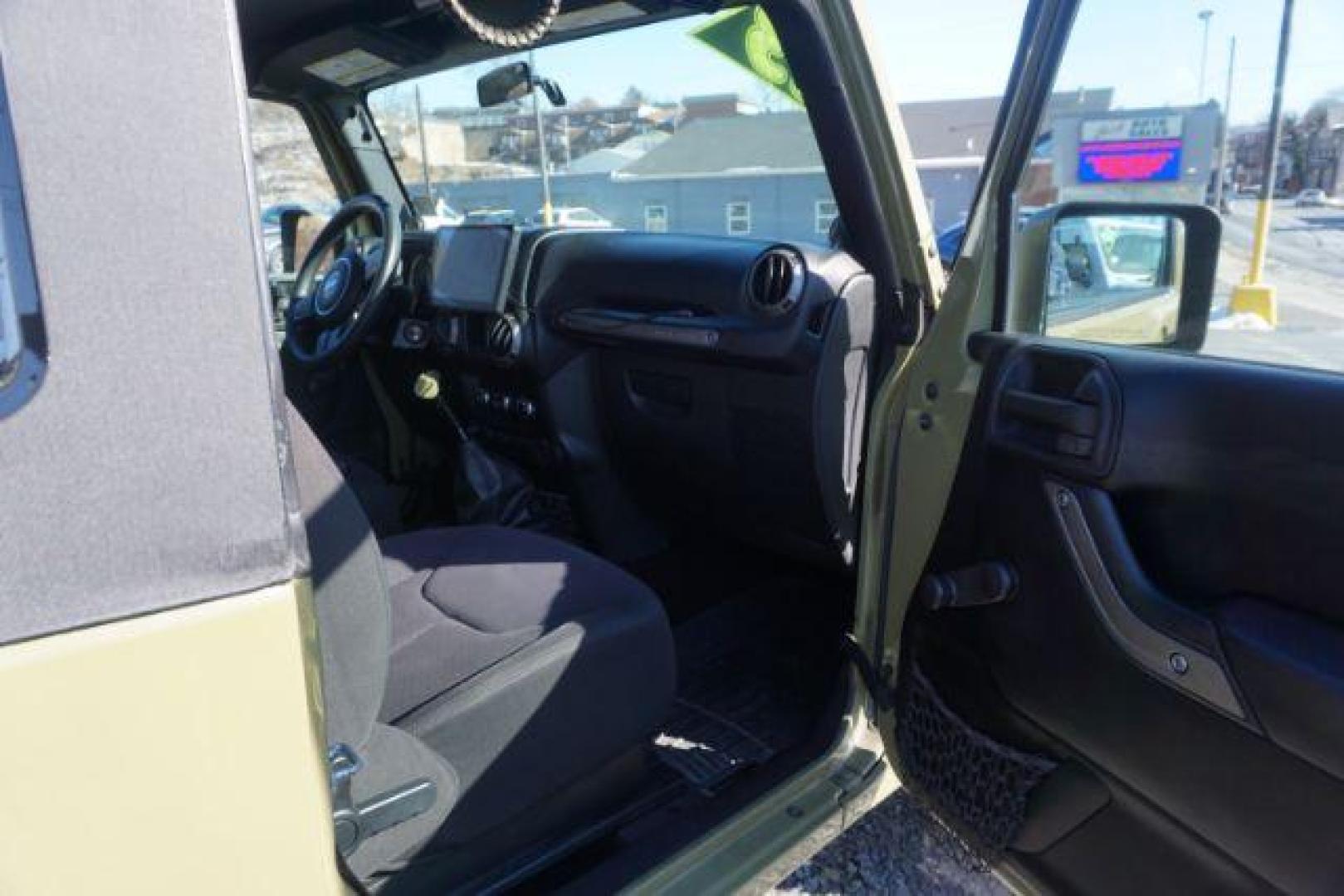 2013 Commando Green /Black Cloth Interior Jeep Wrangler Sport 4WD (1C4AJWAG7DL) with an 3.6L V6 DOHC 24V FFV engine, 6-Speed Manual transmission, located at 312 Centre Ave, Schuylkill Haven, PA, 17972, (570) 593-5278, 40.638130, -76.177383 - bluetooth, locking limited slip differential, towing pkg - Photo#35