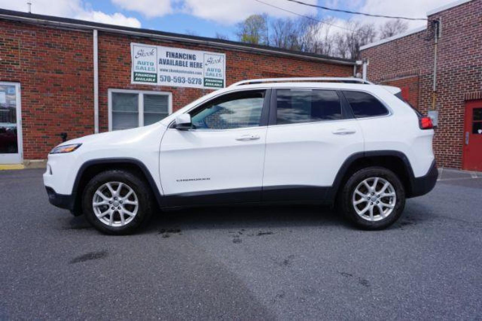 2018 Bright White Clear Coat /Black, leather/cloth Jeep Cherokee Latitude Plus 4WD (1C4PJMLX3JD) with an 3.2L V6 DOHC 24V engine, 9-Speed Automatic transmission, located at 312 Centre Ave, Schuylkill Haven, PA, 17972, (570) 593-5278, 40.638130, -76.177383 - Heated front seats, luggage rack, navigation, rear parking sensors, remote engine starter - Photo#0