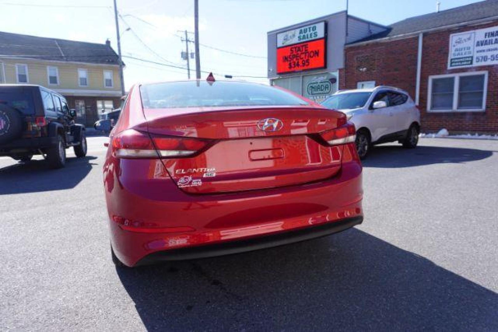 2017 red /beige hyundai Elantra SE SE (KMHD74LF6HU) with an 2.0 engine, auto transmission, located at 312 Centre Ave, Schuylkill Haven, PA, 17972, (570) 593-5278, 40.638130, -76.177383 - aluminum/alloy wheels - Photo#13
