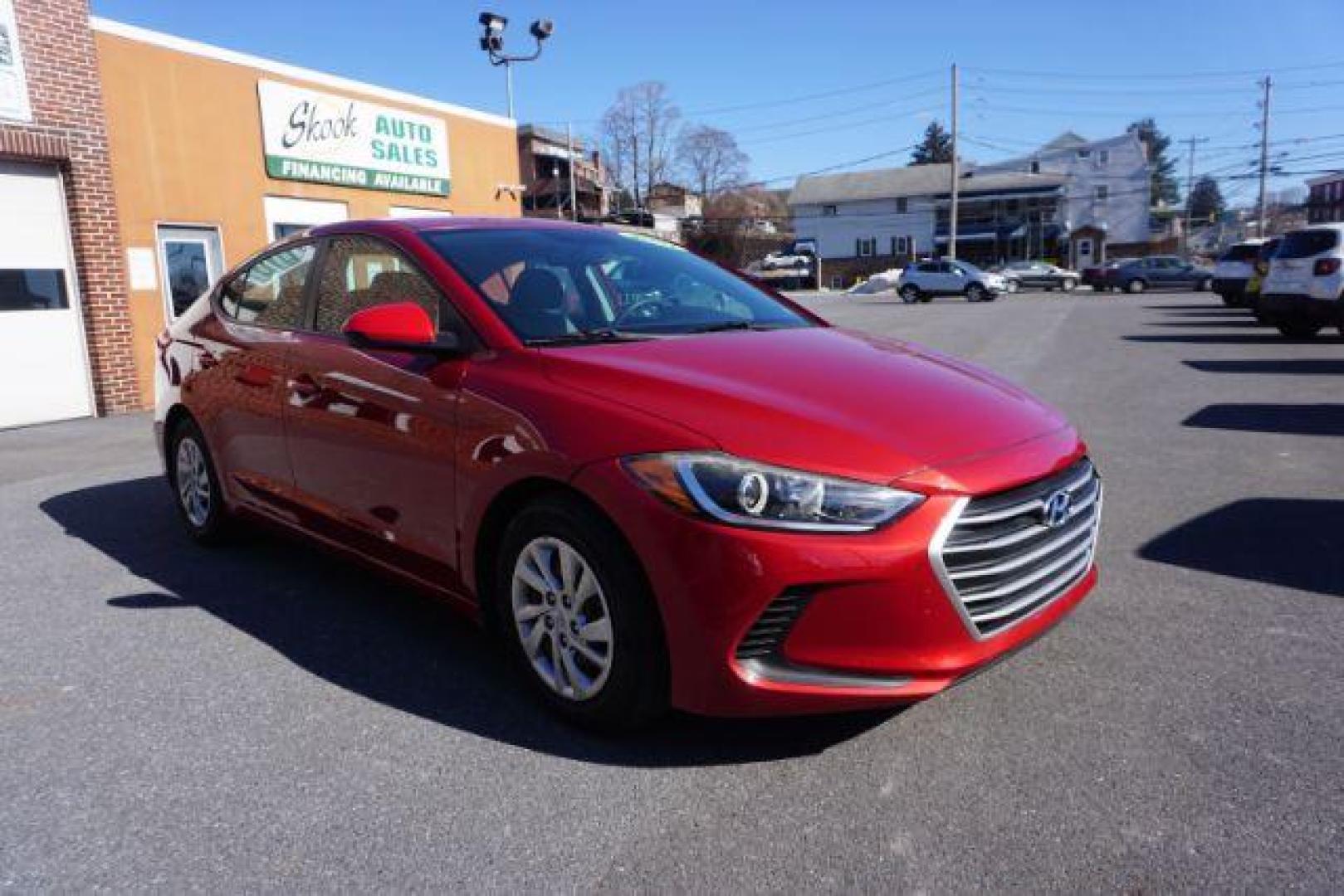 2017 red /beige hyundai Elantra SE SE (KMHD74LF6HU) with an 2.0 engine, auto transmission, located at 312 Centre Ave, Schuylkill Haven, PA, 17972, (570) 593-5278, 40.638130, -76.177383 - aluminum/alloy wheels - Photo#6
