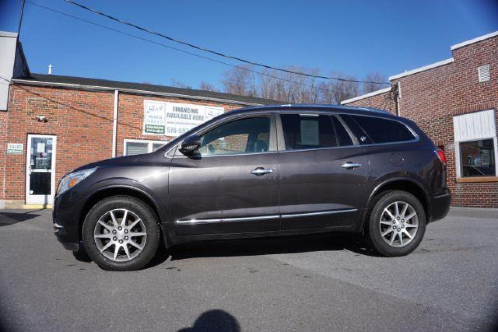 2017 Iridium Metallic /Light Titanium w/Dark Titanium Accents Buick Enclave Leather (5GAKVBKD8HJ) with an 3.6L V-6 gasoline direct injection engine, located at 312 Centre Ave, Schuylkill Haven, PA, 17972, (570) 593-5278, 40.638130, -76.177383 - collision avoidance, lane departure warning, luggage rack, navigation - Photo#0