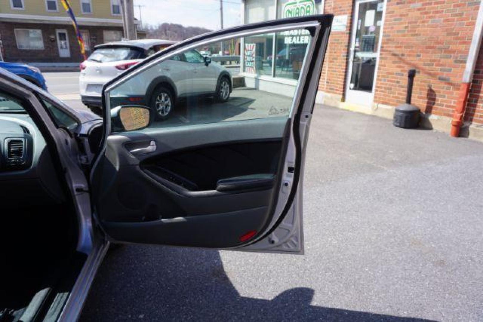 2017 Silky Silver /Gray Kia Forte LX (3KPFK4A74HE) with an 2L I-4 DOHC engine, located at 312 Centre Ave, Schuylkill Haven, PA, 17972, (570) 593-5278, 40.638130, -76.177383 - aluminum/alloy wheels - Photo#49