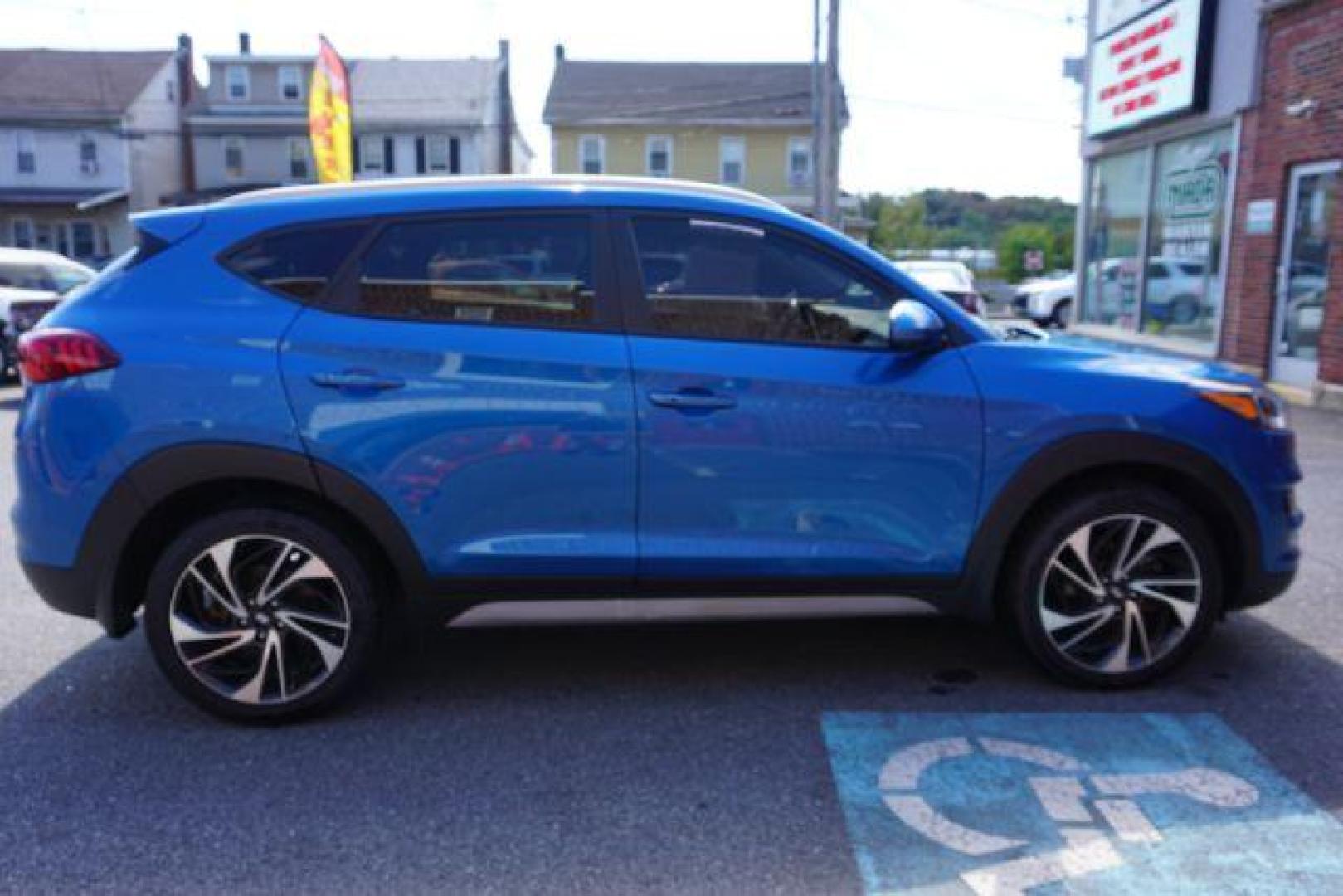 2021 Aqua Blue /Gray Hyundai Tucson Sport (KM8J3CALXMU) with an Theta 2.4L I-4 gasoline direct injection engine, located at 312 Centre Ave, Schuylkill Haven, PA, 17972, (570) 593-5278, 40.638130, -76.177383 - Photo#79