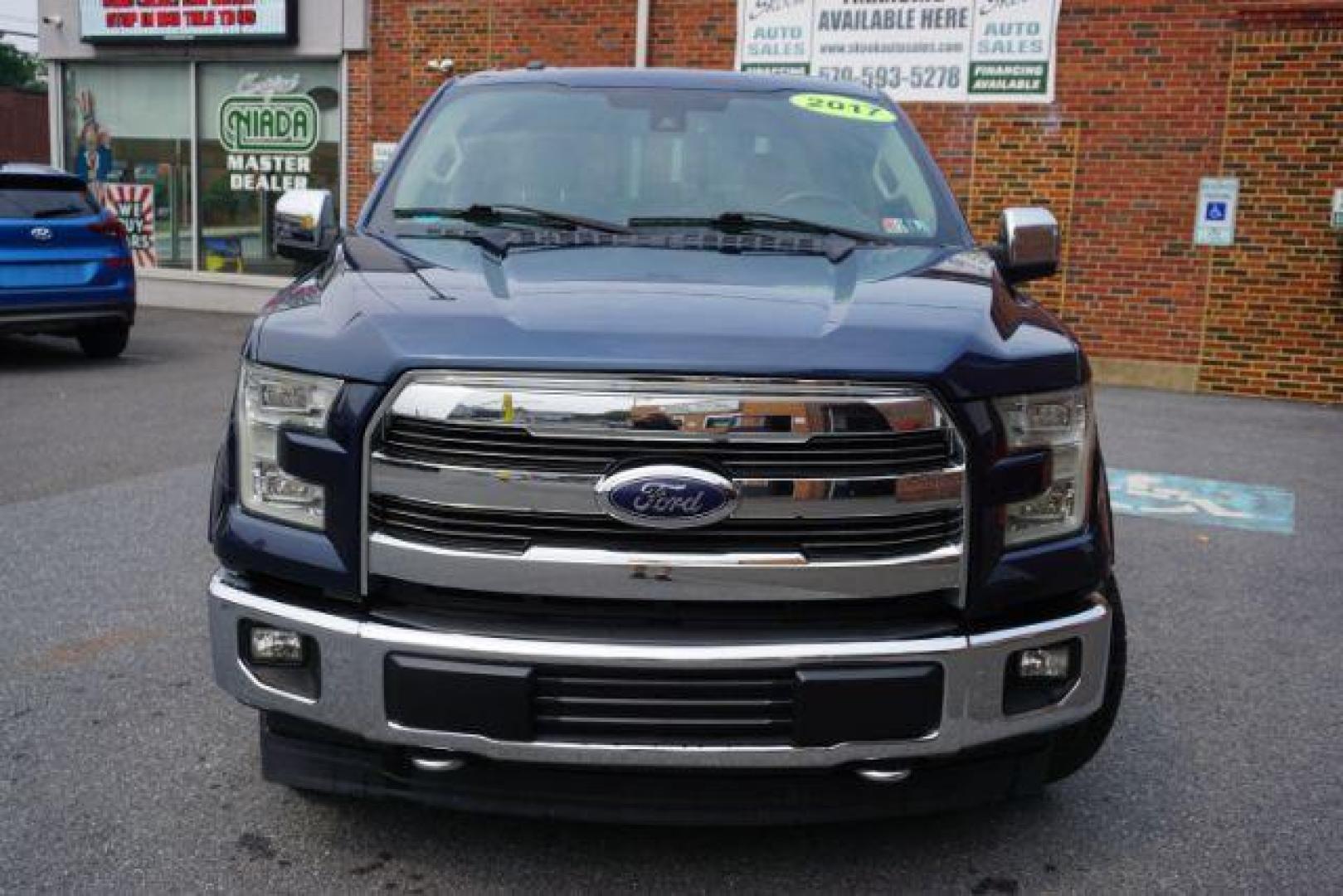 2017 Lightning Blue /Medium Light Camel Ford F-150 LARIAT (1FTEW1EP3HF) with an EcoBoost 2.7L V-6 gasoline direct injection engine, located at 312 Centre Ave, Schuylkill Haven, PA, 17972, (570) 593-5278, 40.638130, -76.177383 - Photo#5