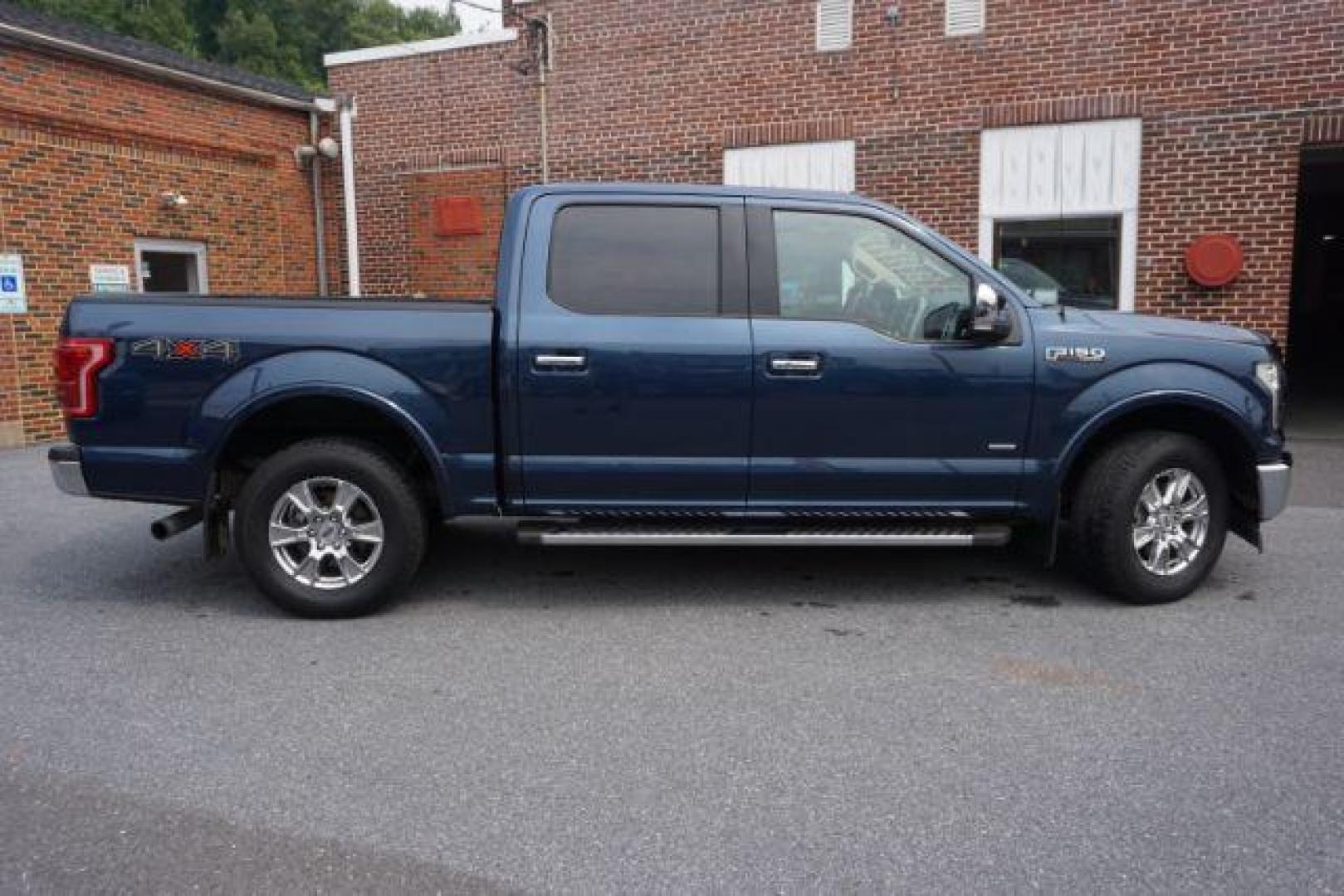 2017 Lightning Blue /Medium Light Camel Ford F-150 LARIAT (1FTEW1EP3HF) with an EcoBoost 2.7L V-6 gasoline direct injection engine, located at 312 Centre Ave, Schuylkill Haven, PA, 17972, (570) 593-5278, 40.638130, -76.177383 - Photo#1