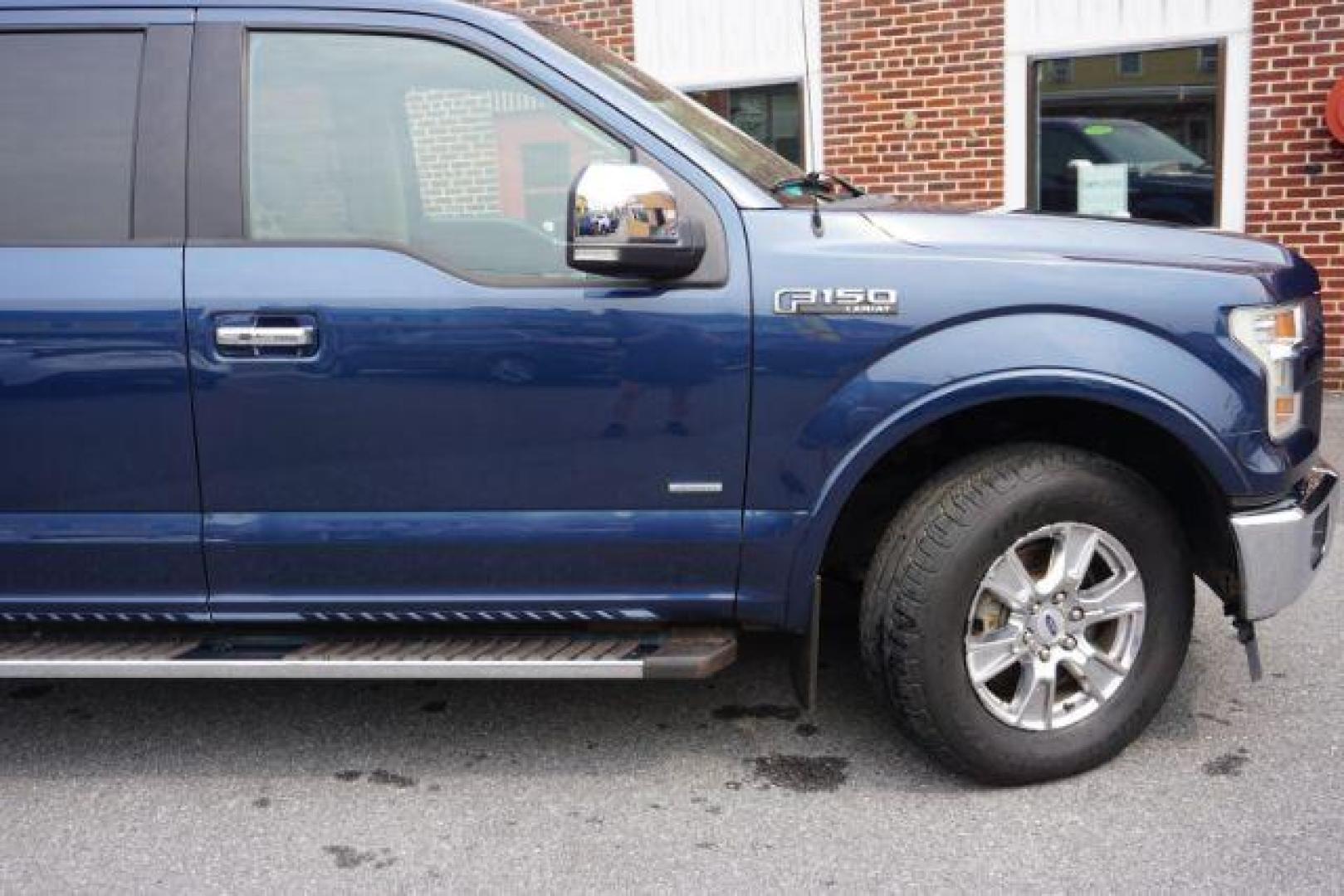 2017 Lightning Blue /Medium Light Camel Ford F-150 LARIAT (1FTEW1EP3HF) with an EcoBoost 2.7L V-6 gasoline direct injection engine, located at 312 Centre Ave, Schuylkill Haven, PA, 17972, (570) 593-5278, 40.638130, -76.177383 - Photo#4