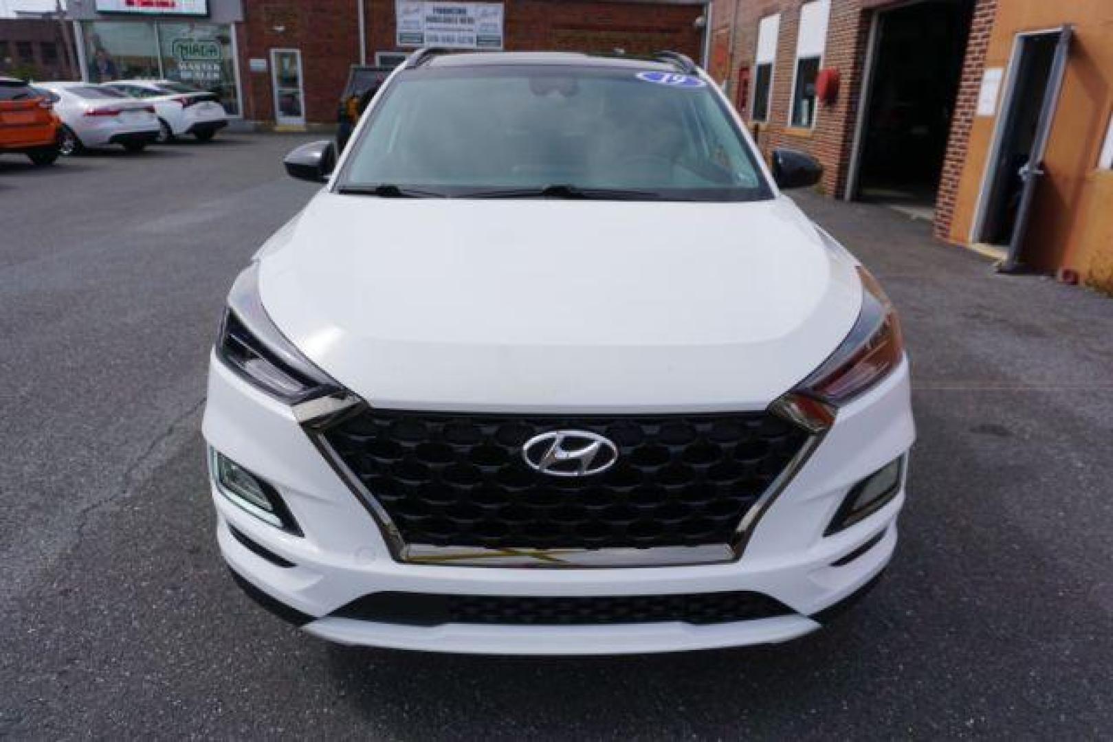 2019 Dazzling White /Black Hyundai Tucson Night (KM8J3CAL0KU) with an Theta 2.4L I-4 gasoline direct injection engine, located at 312 Centre Ave, Schuylkill Haven, PA, 17972, (570) 593-5278, 40.638130, -76.177383 - Photo#1