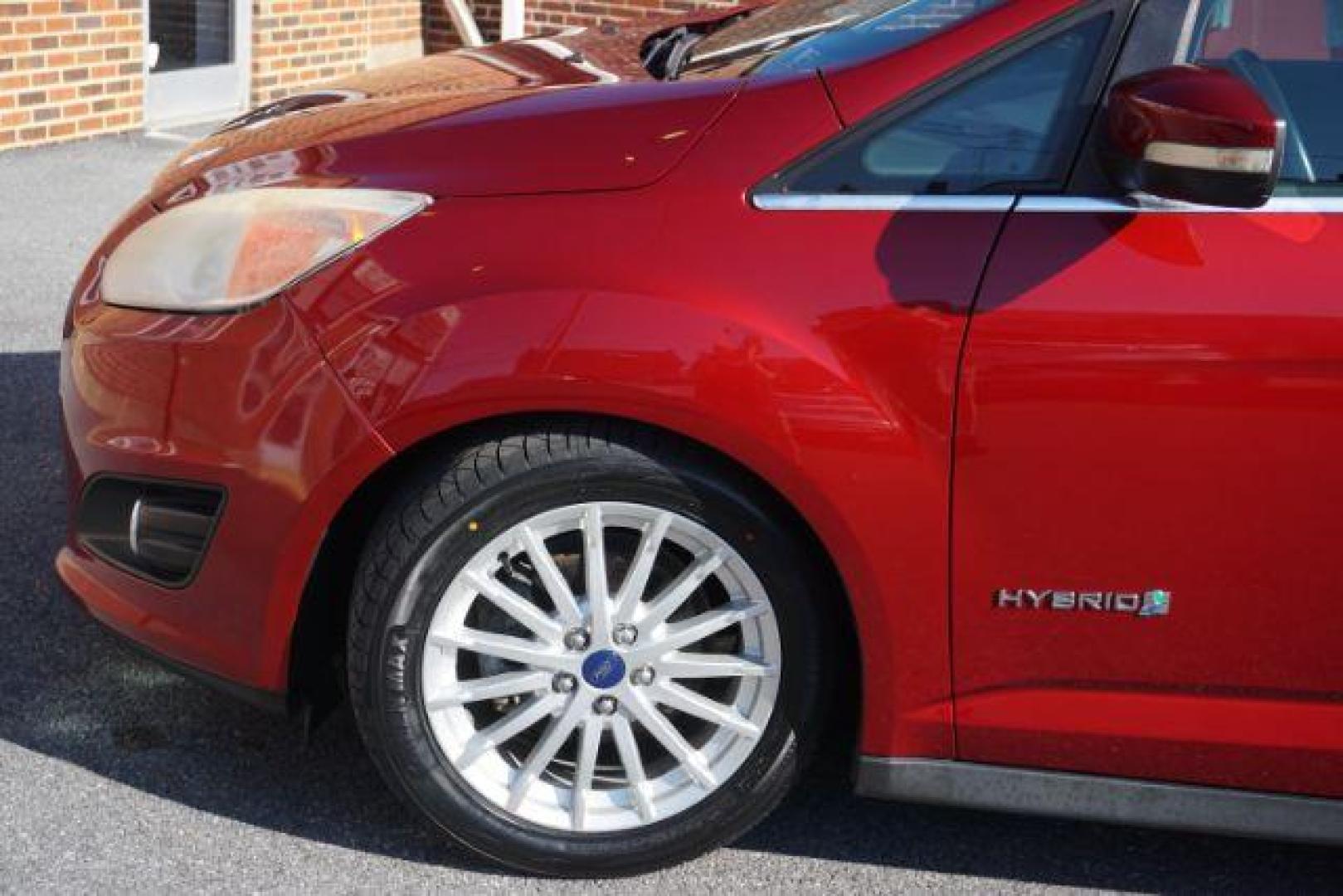 2013 Ruby Red Metallic Tinted Clearcoat /Charcoal Black Ford C-Max Hybrid SEL (1FADP5BU9DL) with an 2L I-4 DOHC engine, located at 312 Centre Ave, Schuylkill Haven, PA, 17972, (570) 593-5278, 40.638130, -76.177383 - Photo#4