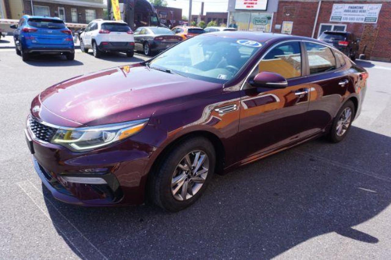 2019 Sangria /Black Kia Optima LX (5XXGT4L39KG) with an Theta II 2.4L I-4 gasoline direct injection engine, located at 312 Centre Ave, Schuylkill Haven, PA, 17972, (570) 593-5278, 40.638130, -76.177383 - Photo#2