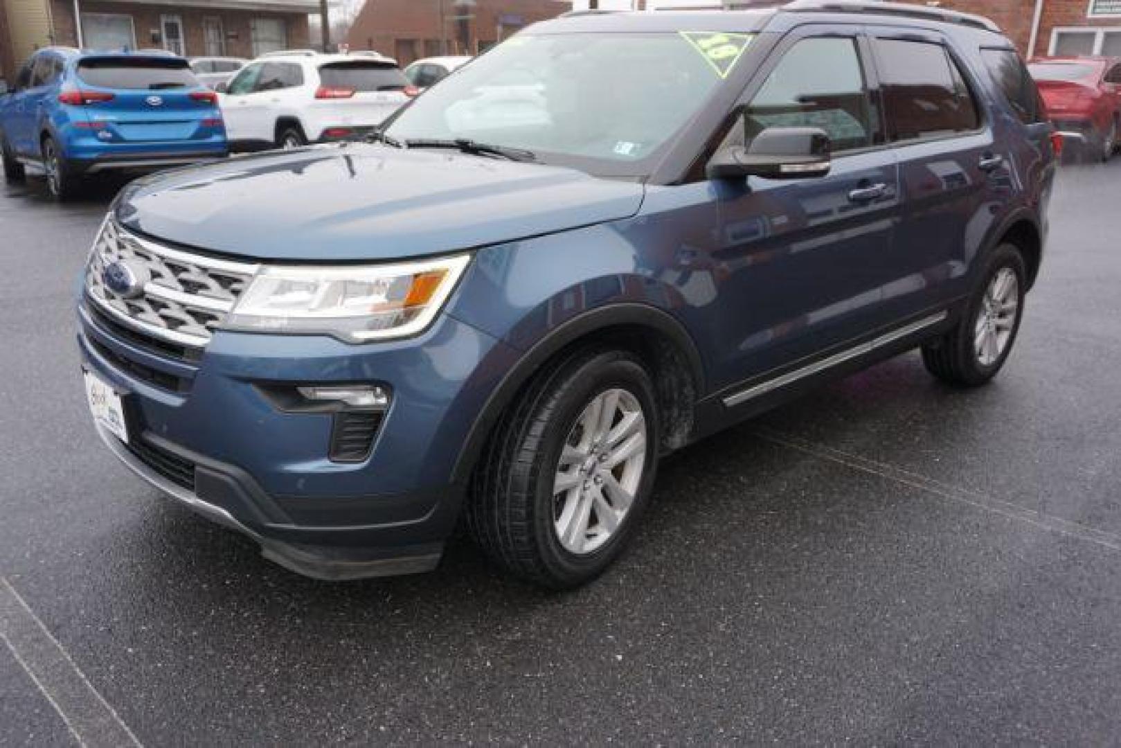 2018 Blue Metallic /Medium Stone/Medium Light Stone Ford Explorer XLT (1FM5K8D85JG) with an EcoBoost 2.3L I-4 gasoline direct injection engine, located at 312 Centre Ave, Schuylkill Haven, PA, 17972, (570) 593-5278, 40.638130, -76.177383 - Photo#3