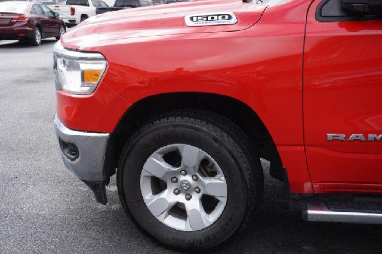 2023 Flame Red Clearcoat /Diesel Gray/Black Ram 1500 Big Horn Quad Cab 4x4 6'4 Box (1C6SRFBT8PN) , located at 312 Centre Ave, Schuylkill Haven, PA, 17972, (570) 593-5278, 40.638130, -76.177383 - Photo#3