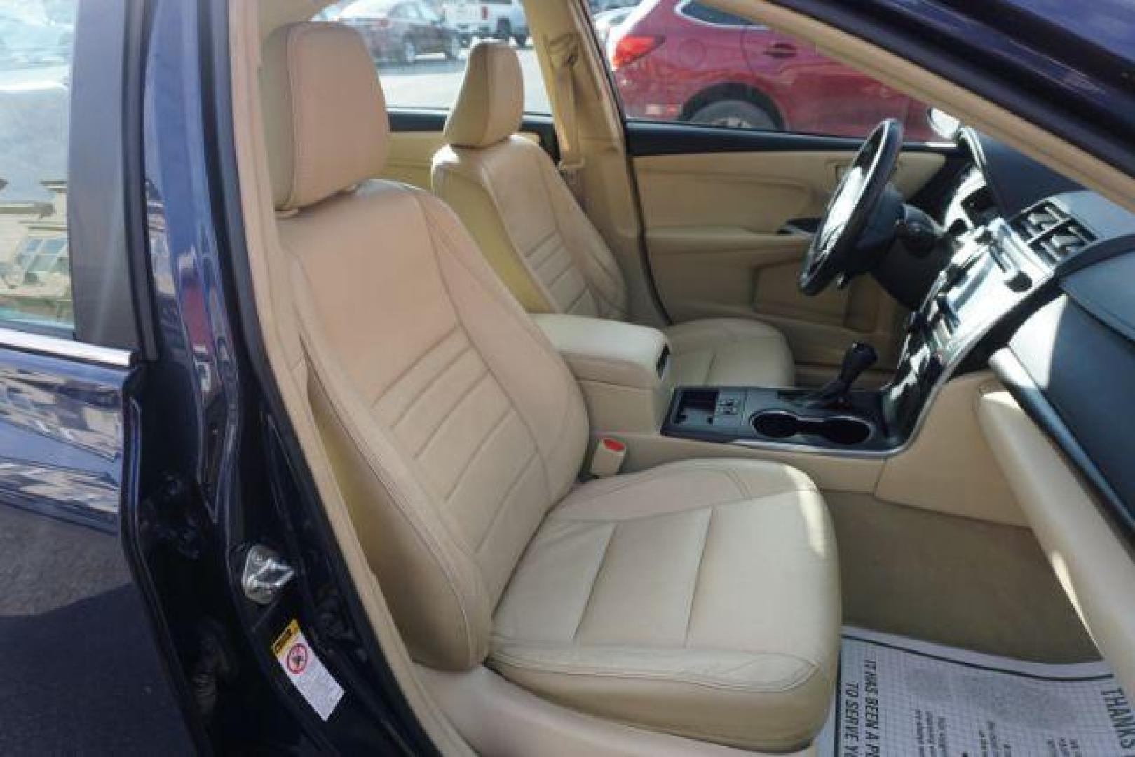 2016 Blue Crush Metallic /Almond Toyota Camry XLE (4T1BF1FK6GU) with an 2.5L I-4 DOHC engine, located at 312 Centre Ave, Schuylkill Haven, PA, 17972, (570) 593-5278, 40.638130, -76.177383- Photo#46