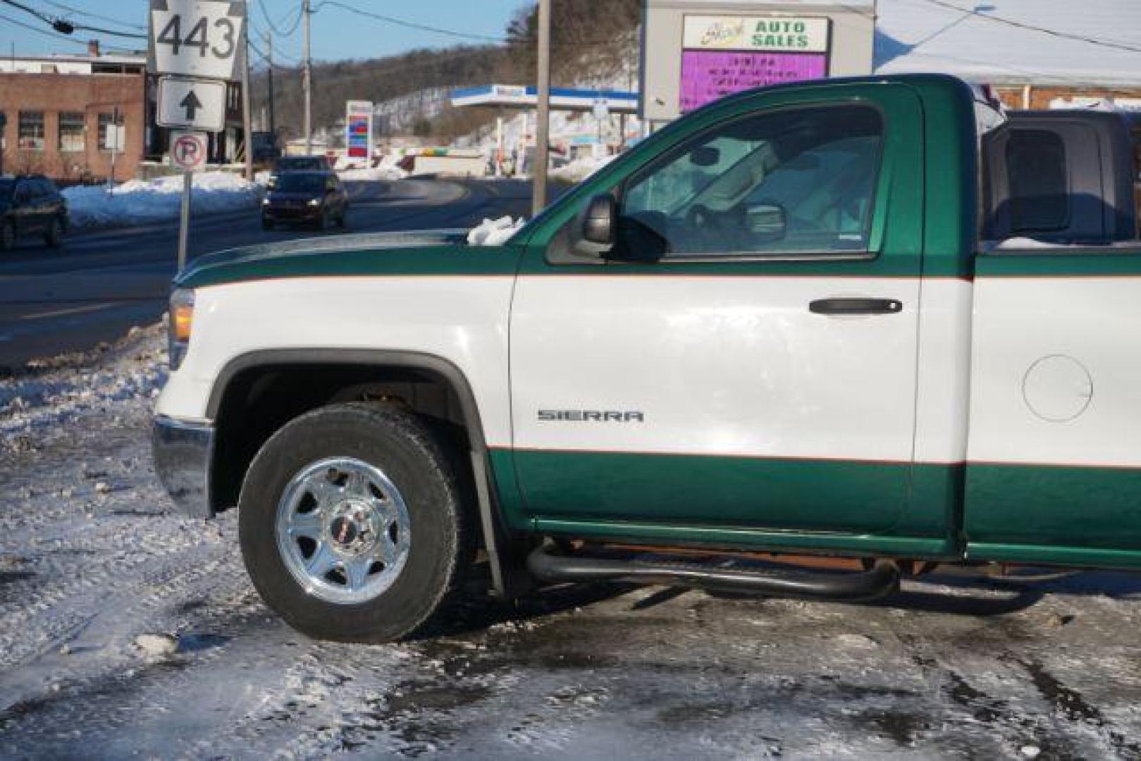 2014 Green and white /gray GMC Sierra 1500 sl (1GTN2TEC7EZ) with an 5.3L v8 engine, located at 312 Centre Ave, Schuylkill Haven, PA, 17972, (570) 593-5278, 40.638130, -76.177383 - Photo#1