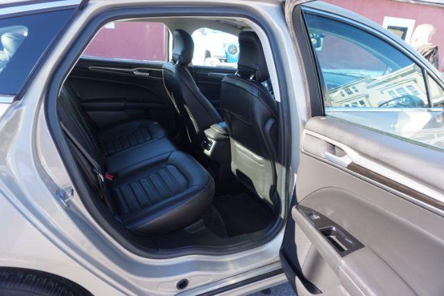 2015 Bronze Fire Metallic Tinted Clearcoat /Ebony Ford Fusion SE (3FA6P0T95FR) with an EcoBoost 2L I-4 gasoline direct injection engine, located at 312 Centre Ave, Schuylkill Haven, PA, 17972, (570) 593-5278, 40.638130, -76.177383 - Photo#40