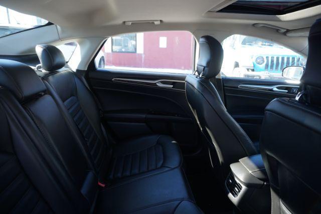 2015 Bronze Fire Metallic Tinted Clearcoat /Ebony Ford Fusion SE (3FA6P0T95FR) with an EcoBoost 2L I-4 gasoline direct injection engine, located at 312 Centre Ave, Schuylkill Haven, PA, 17972, (570) 593-5278, 40.638130, -76.177383 - Photo#42
