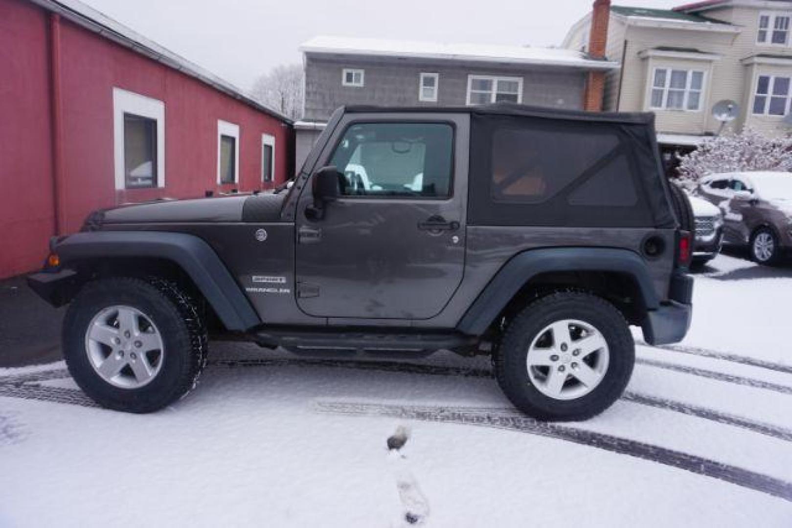 2016 Granite Crystal Metallic Clearcoat /Black Jeep Wrangler Sport (1C4AJWAG0GL) with an Pentastar 3.6L V-6 DOHC engine, located at 312 Centre Ave, Schuylkill Haven, PA, 17972, (570) 593-5278, 40.638130, -76.177383 - Photo#0
