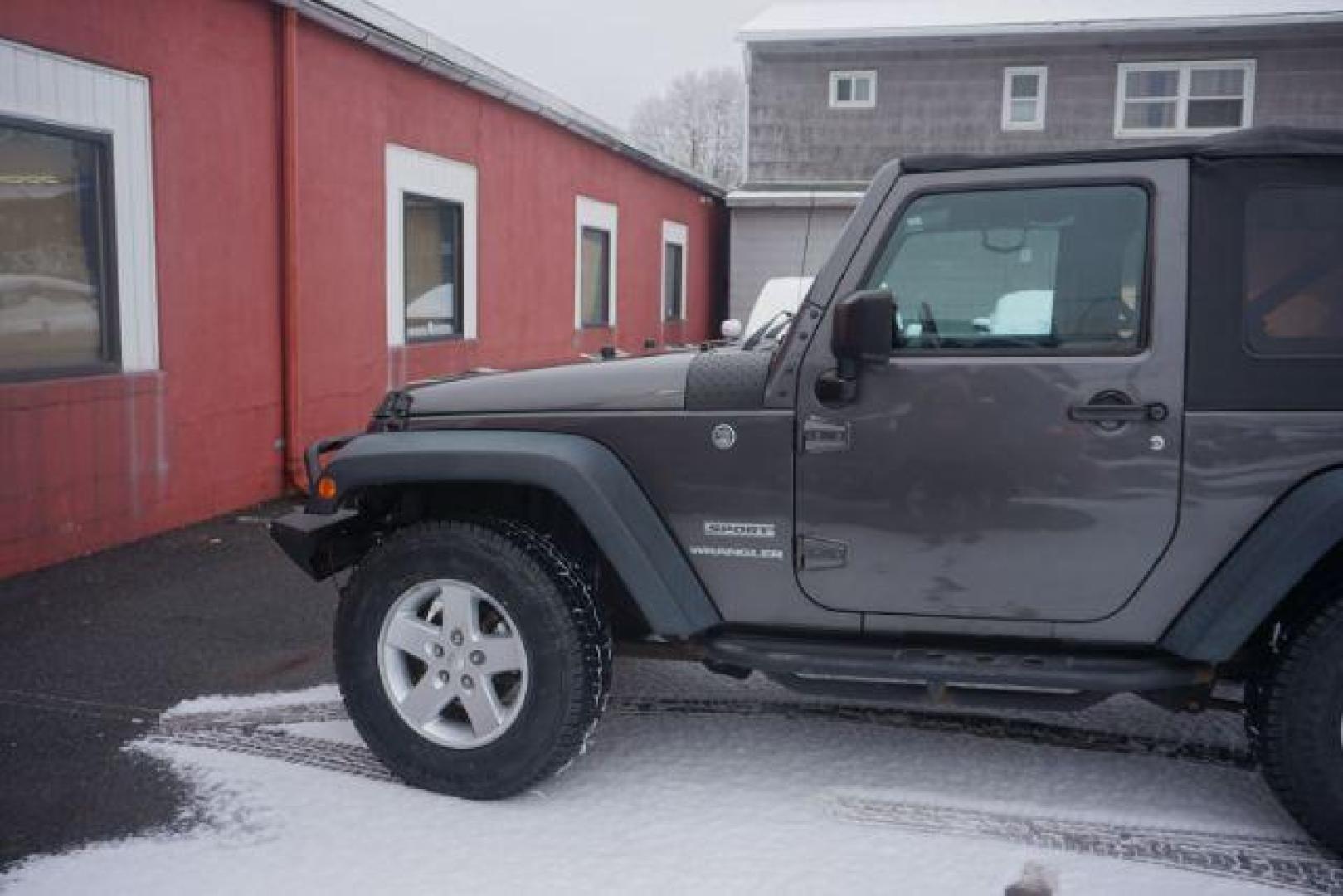 2016 Granite Crystal Metallic Clearcoat /Black Jeep Wrangler Sport (1C4AJWAG0GL) with an Pentastar 3.6L V-6 DOHC engine, located at 312 Centre Ave, Schuylkill Haven, PA, 17972, (570) 593-5278, 40.638130, -76.177383 - Photo#1