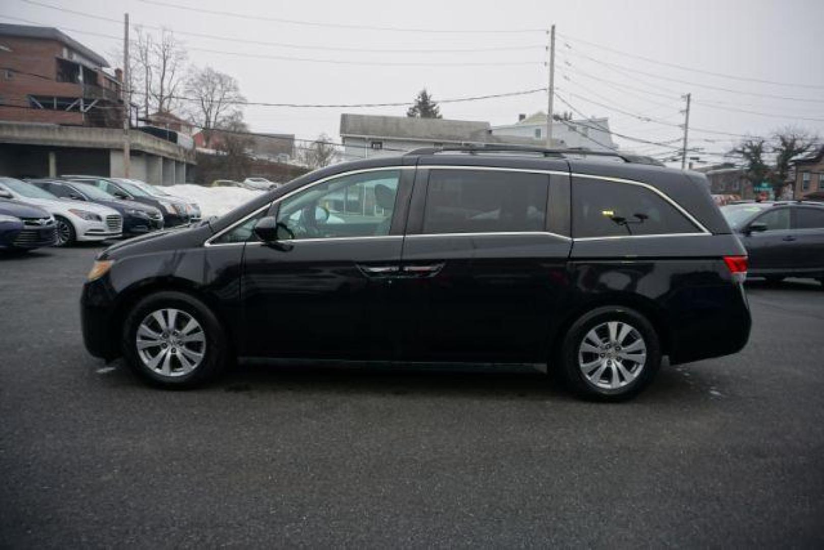 2015 Crystal Black Pearl /Gray Honda Odyssey EX-L (5FNRL5H60FB) with an 3.5L V-6 i-VTEC variable valve control engine, located at 312 Centre Ave, Schuylkill Haven, PA, 17972, (570) 593-5278, 40.638130, -76.177383 - Photo#0