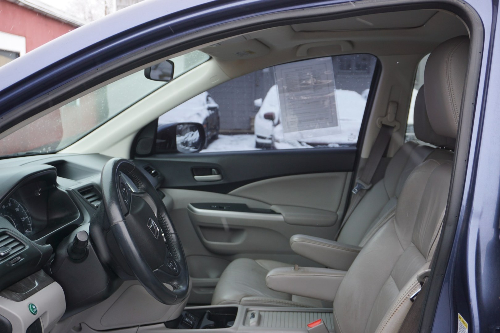 2013 Twilight Blue Metallic /Beige HONDA CR-V EX-L (2HKRM4H77DH) with an 2.4L I-4 DOHC engine, located at 312 Centre Ave, Schuylkill Haven, PA, 17972, (570) 593-5278, 40.638130, -76.177383 - Photo#21
