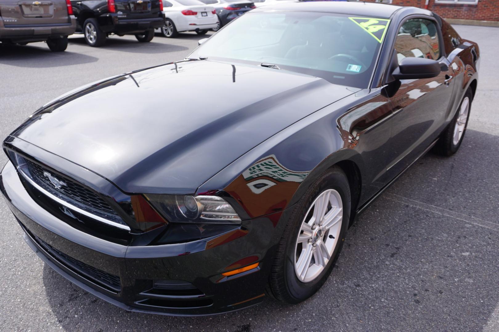 2014 Black /Charcoal Black FORD MUSTANG V6 (1ZVBP8AM1E5) with an 3.7L V-6 DOHC engine, located at 312 Centre Ave, Schuylkill Haven, PA, 17972, (570) 593-5278, 40.638130, -76.177383- Photo#2