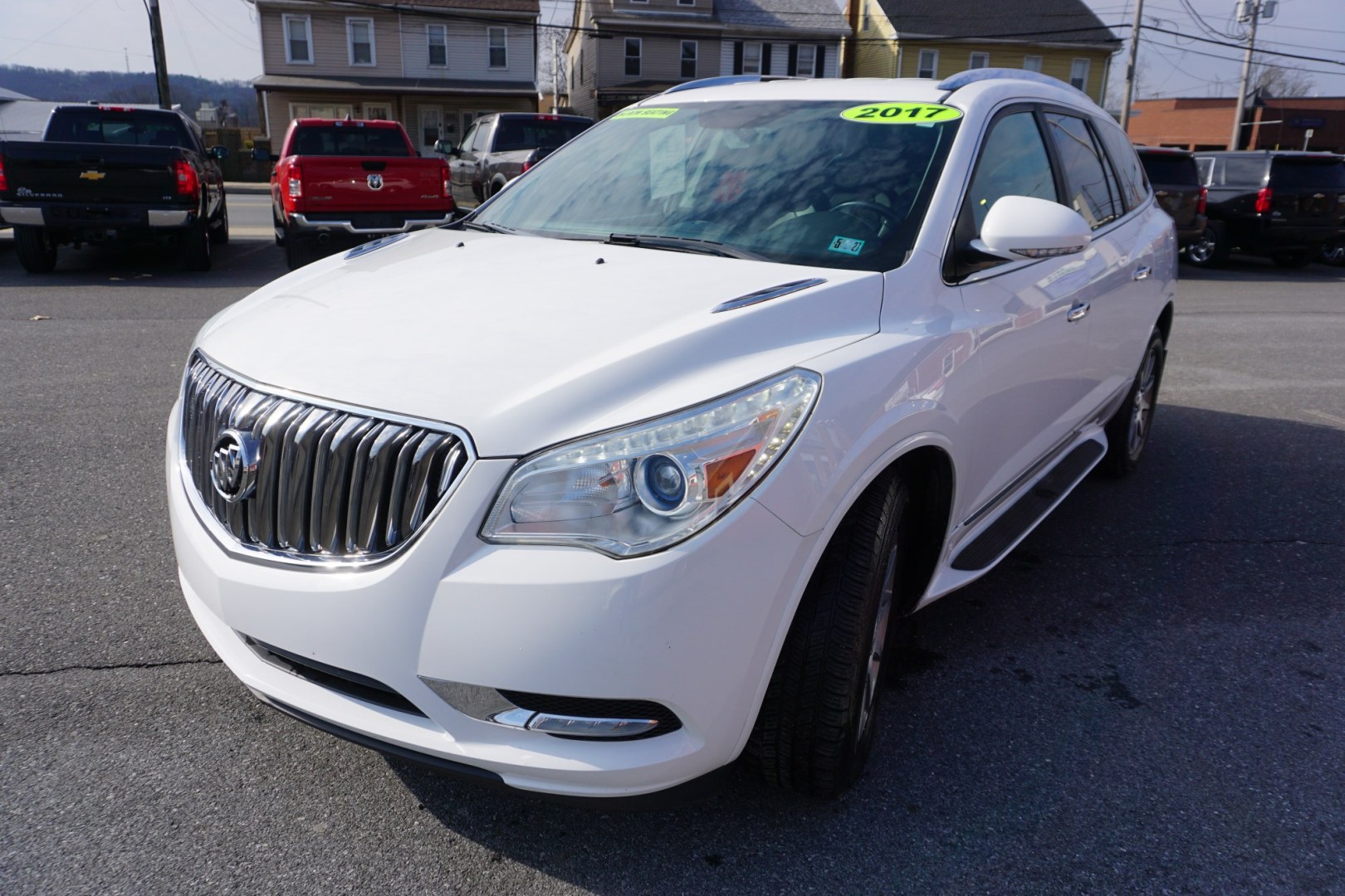 2017 White Frost Tricoat /Ebony w/Ebony Accents BUICK ENCLAVE LEATHER (5GAKVBKD2HJ) with an 3.6L V-6 gasoline direct injection engine, located at 312 Centre Ave, Schuylkill Haven, PA, 17972, (570) 593-5278, 40.638130, -76.177383 - Photo#2