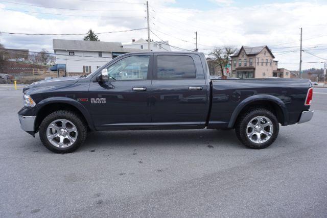 2018 Maximum Steel Metallic Clearcoat /Black Ram 1500 Laramie Crew Cab 4x4 6'4 Box (1C6RR7VM3JS) with an EcoDiesel 3L V-6 diesel direct injection engine, located at 312 Centre Ave, Schuylkill Haven, PA, 17972, (570) 593-5278, 40.638130, -76.177383 - Photo#0
