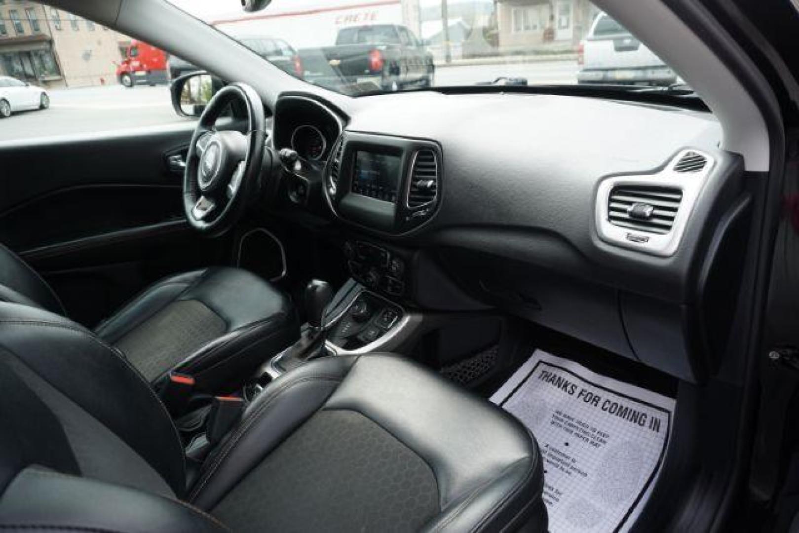 2017 Diamond Black Crystal Pearlcoat /Black Jeep New Compass Latitude 4x4 (3C4NJDBB8HT) with an Tigershark MultiAir 2.4L I-4 variable valve contro engine, located at 312 Centre Ave, Schuylkill Haven, PA, 17972, (570) 593-5278, 40.638130, -76.177383 - Photo#37