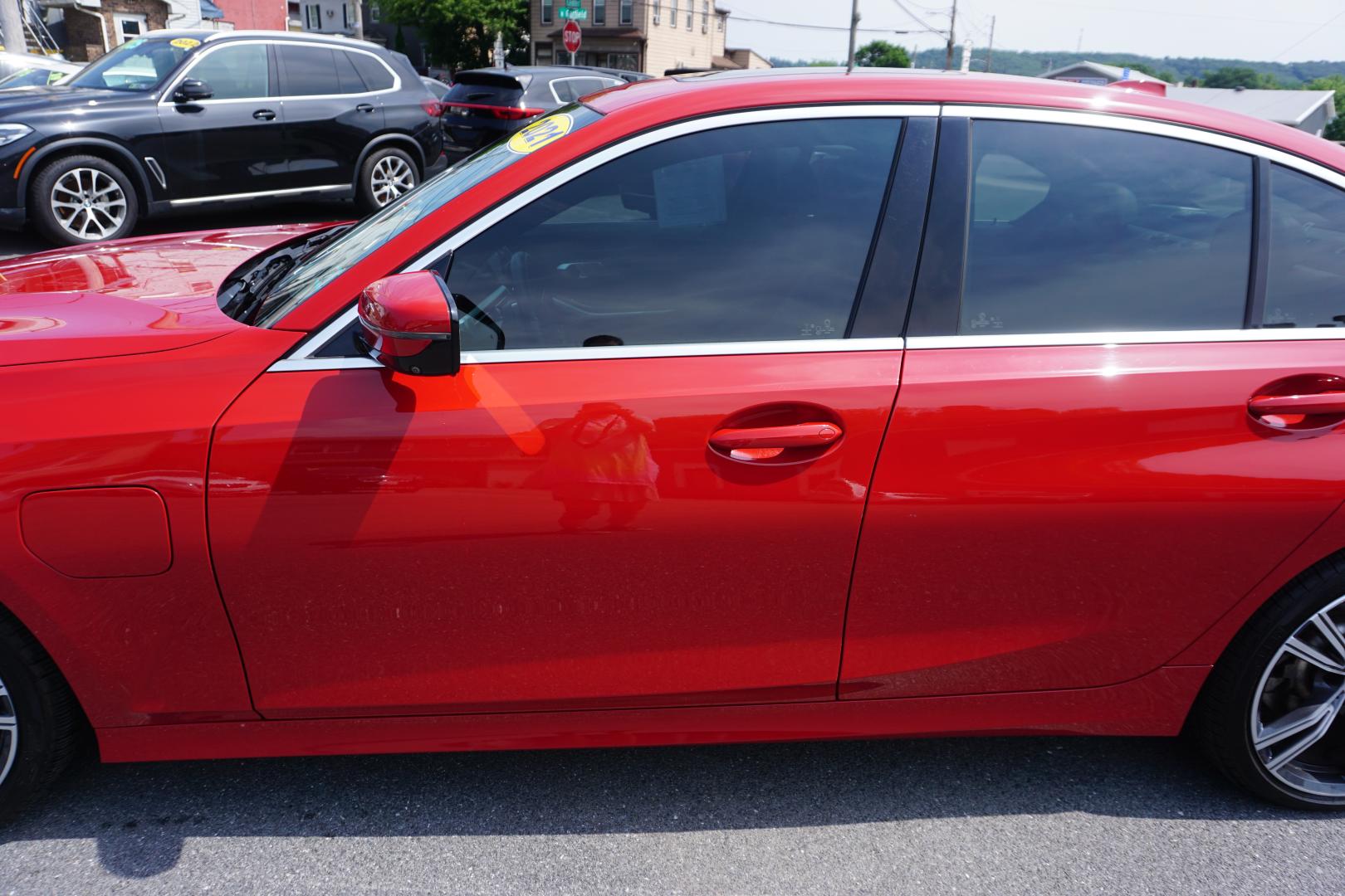 2021 MELBOURNE RED METALL BMW 3-SERIES 330E XDRIVE (WBA5P9C02MF) with an 2L I4 engine, AUTOMATIC transmission, located at 312 Centre Ave, Schuylkill Haven, PA, 17972, (570) 593-5278, 40.638130, -76.177383- Photo#5
