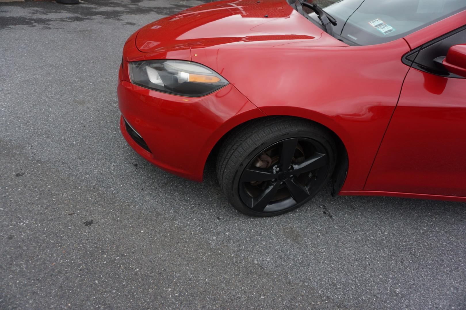 2014 RED /BLACK DODGE DART SXT (1C3CDFBBXED) with an 2.4L I4 engine, AUTOMATIC transmission, located at 312 Centre Ave, Schuylkill Haven, PA, 17972, (570) 593-5278, 40.638130, -76.177383- Photo#3