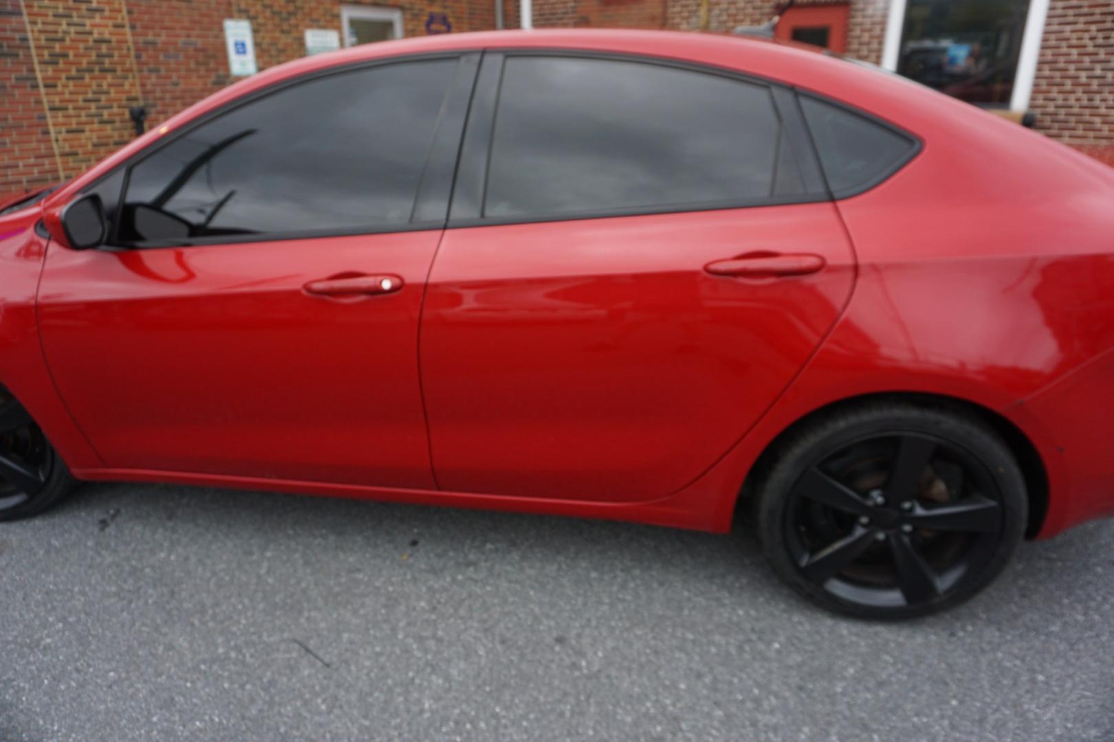 2014 RED /BLACK DODGE DART SXT (1C3CDFBBXED) with an 2.4L I4 engine, AUTOMATIC transmission, located at 312 Centre Ave, Schuylkill Haven, PA, 17972, (570) 593-5278, 40.638130, -76.177383- Photo#5