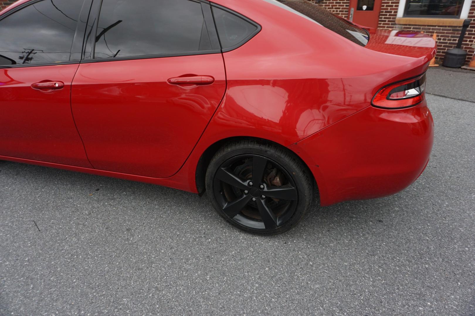 2014 RED /BLACK DODGE DART SXT (1C3CDFBBXED) with an 2.4L I4 engine, AUTOMATIC transmission, located at 312 Centre Ave, Schuylkill Haven, PA, 17972, (570) 593-5278, 40.638130, -76.177383- Photo#6