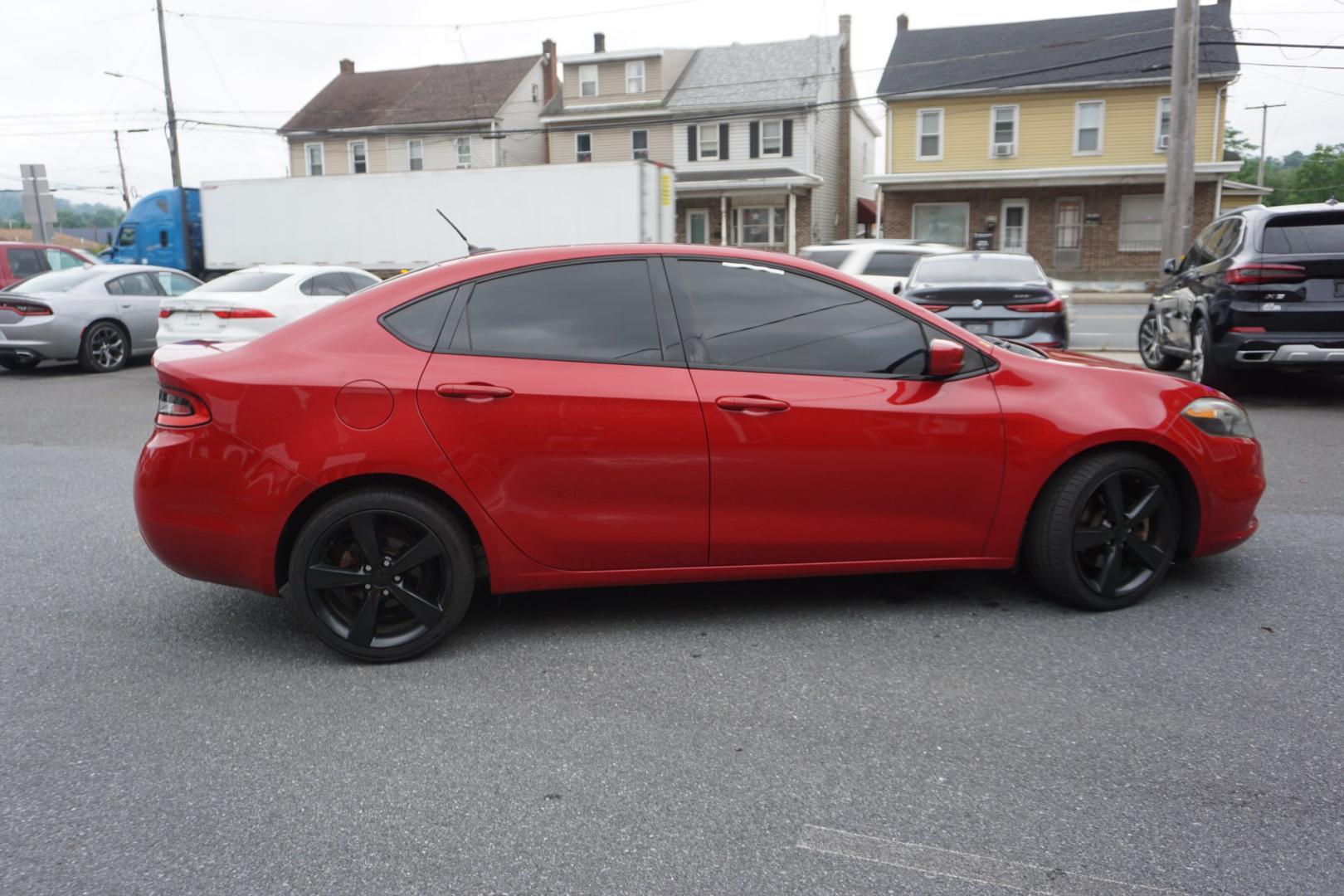 2014 RED /BLACK DODGE DART SXT (1C3CDFBBXED) with an 2.4L I4 engine, AUTOMATIC transmission, located at 312 Centre Ave, Schuylkill Haven, PA, 17972, (570) 593-5278, 40.638130, -76.177383- Photo#10