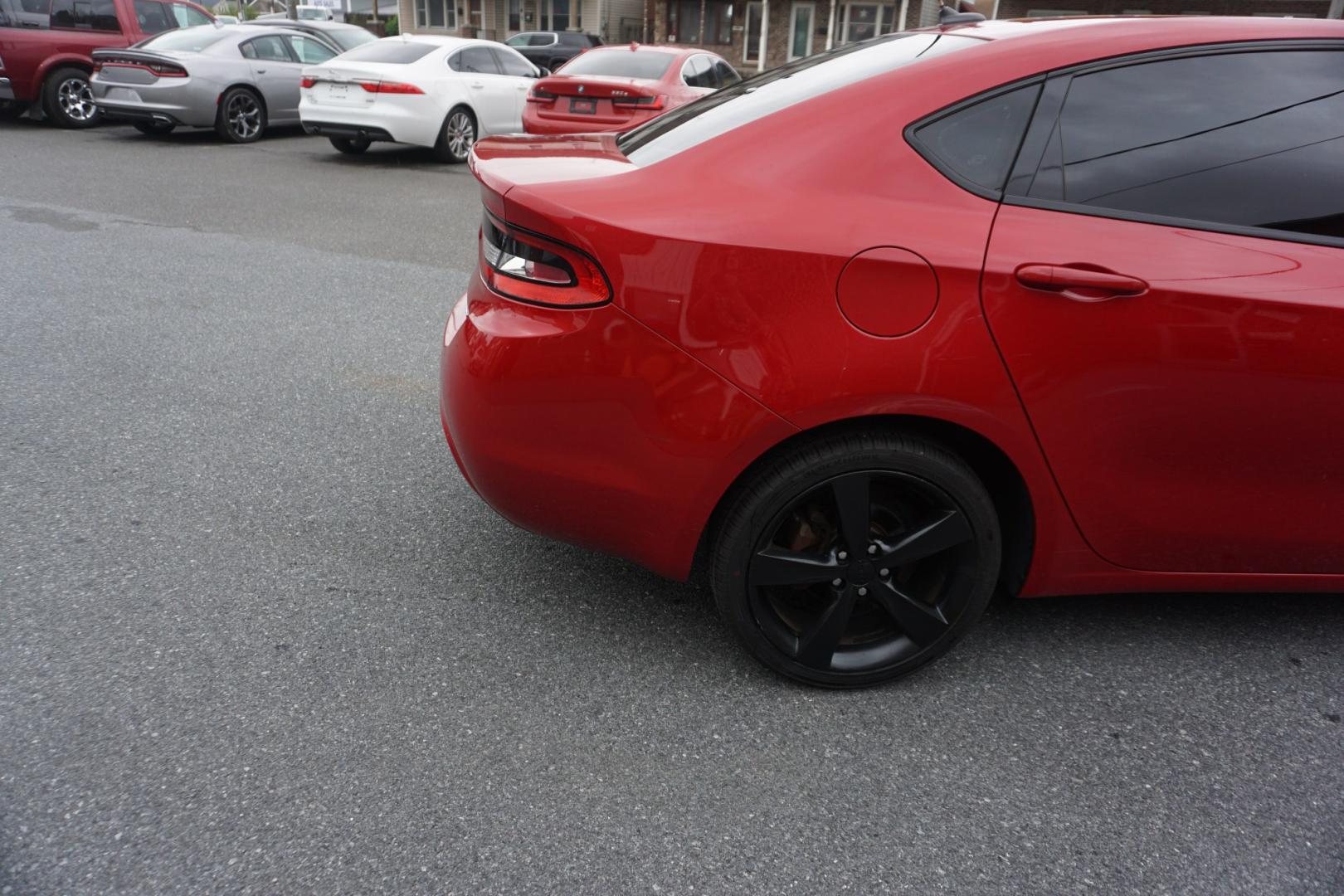 2014 RED /BLACK DODGE DART SXT (1C3CDFBBXED) with an 2.4L I4 engine, AUTOMATIC transmission, located at 312 Centre Ave, Schuylkill Haven, PA, 17972, (570) 593-5278, 40.638130, -76.177383- Photo#12