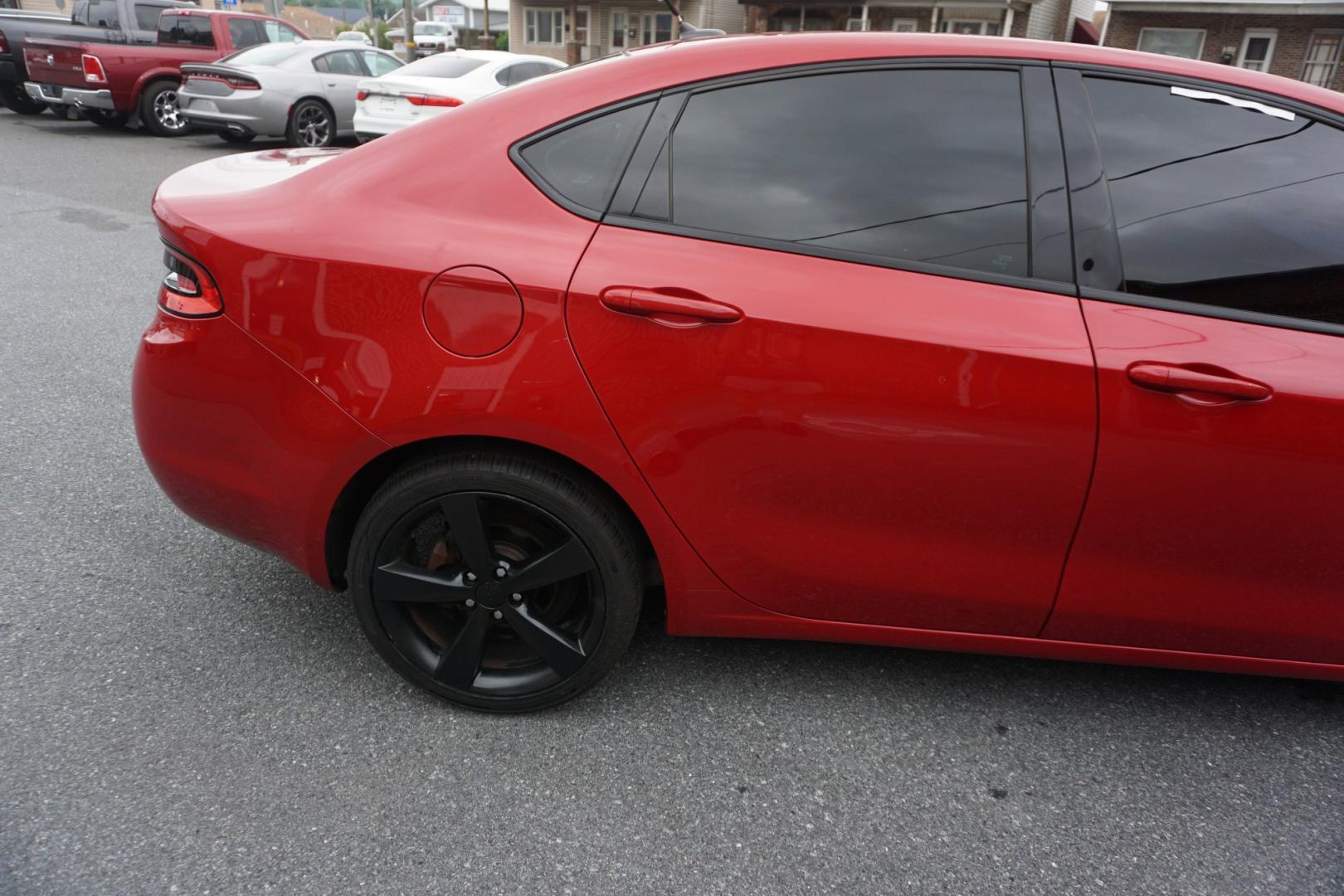 2014 RED /BLACK DODGE DART SXT (1C3CDFBBXED) with an 2.4L I4 engine, AUTOMATIC transmission, located at 312 Centre Ave, Schuylkill Haven, PA, 17972, (570) 593-5278, 40.638130, -76.177383- Photo#13