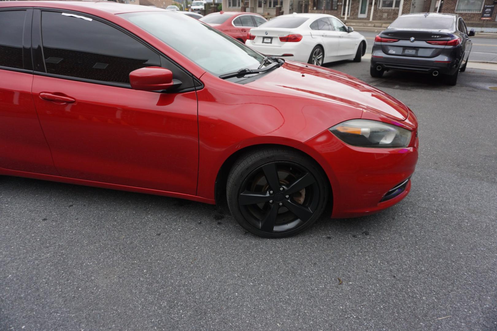 2014 RED /BLACK DODGE DART SXT (1C3CDFBBXED) with an 2.4L I4 engine, AUTOMATIC transmission, located at 312 Centre Ave, Schuylkill Haven, PA, 17972, (570) 593-5278, 40.638130, -76.177383- Photo#15
