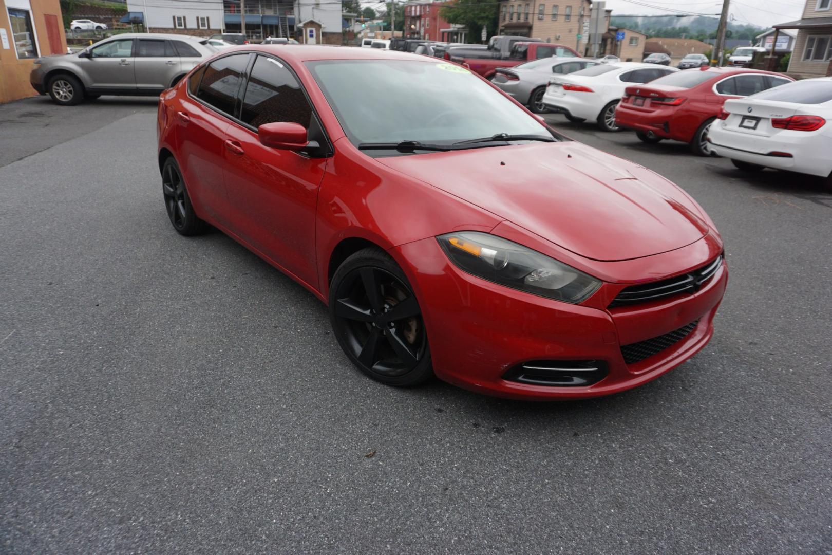 2014 RED /BLACK DODGE DART SXT (1C3CDFBBXED) with an 2.4L I4 engine, AUTOMATIC transmission, located at 312 Centre Ave, Schuylkill Haven, PA, 17972, (570) 593-5278, 40.638130, -76.177383- Photo#16