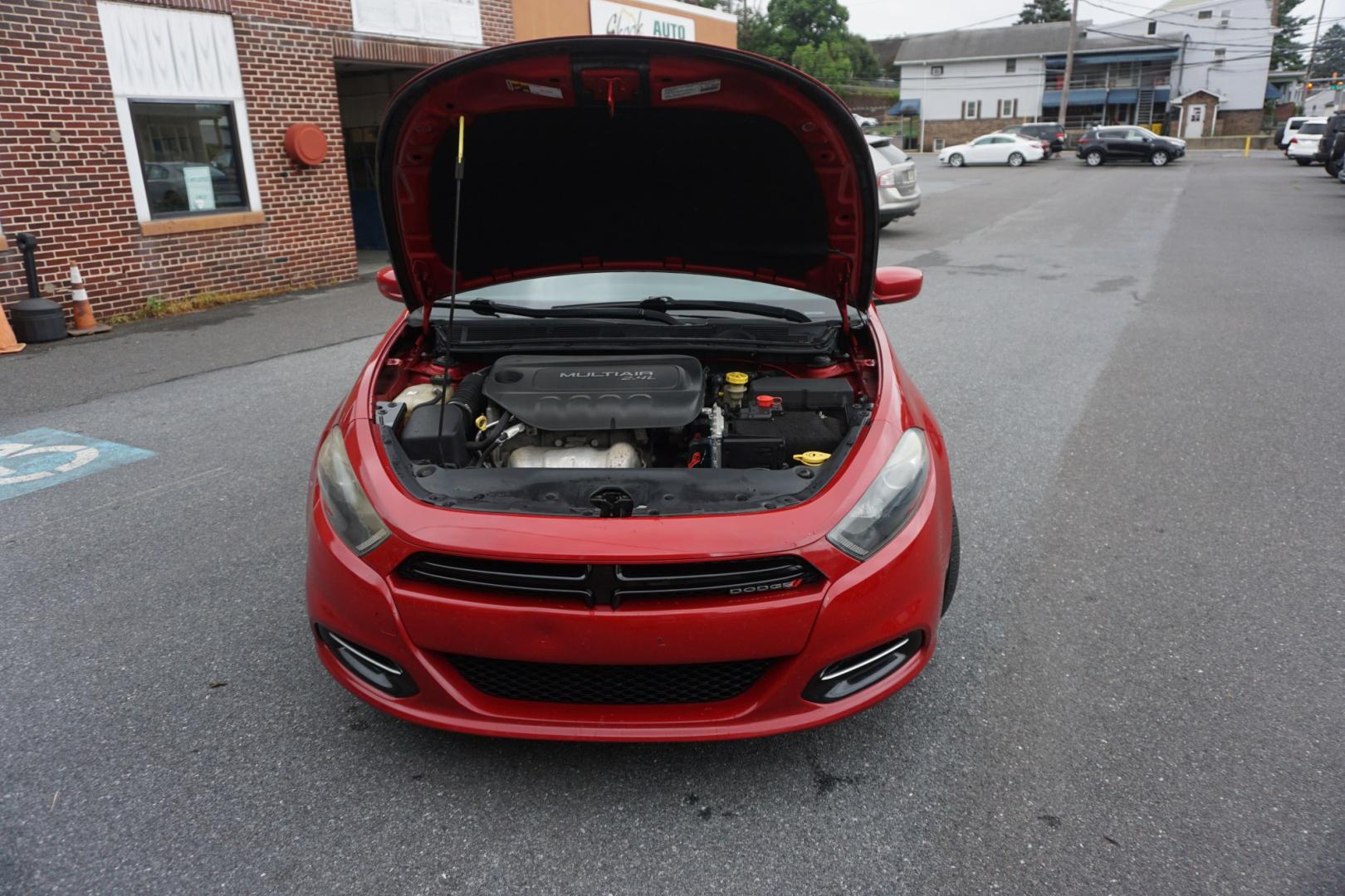 2014 RED /BLACK DODGE DART SXT (1C3CDFBBXED) with an 2.4L I4 engine, AUTOMATIC transmission, located at 312 Centre Ave, Schuylkill Haven, PA, 17972, (570) 593-5278, 40.638130, -76.177383- Photo#17