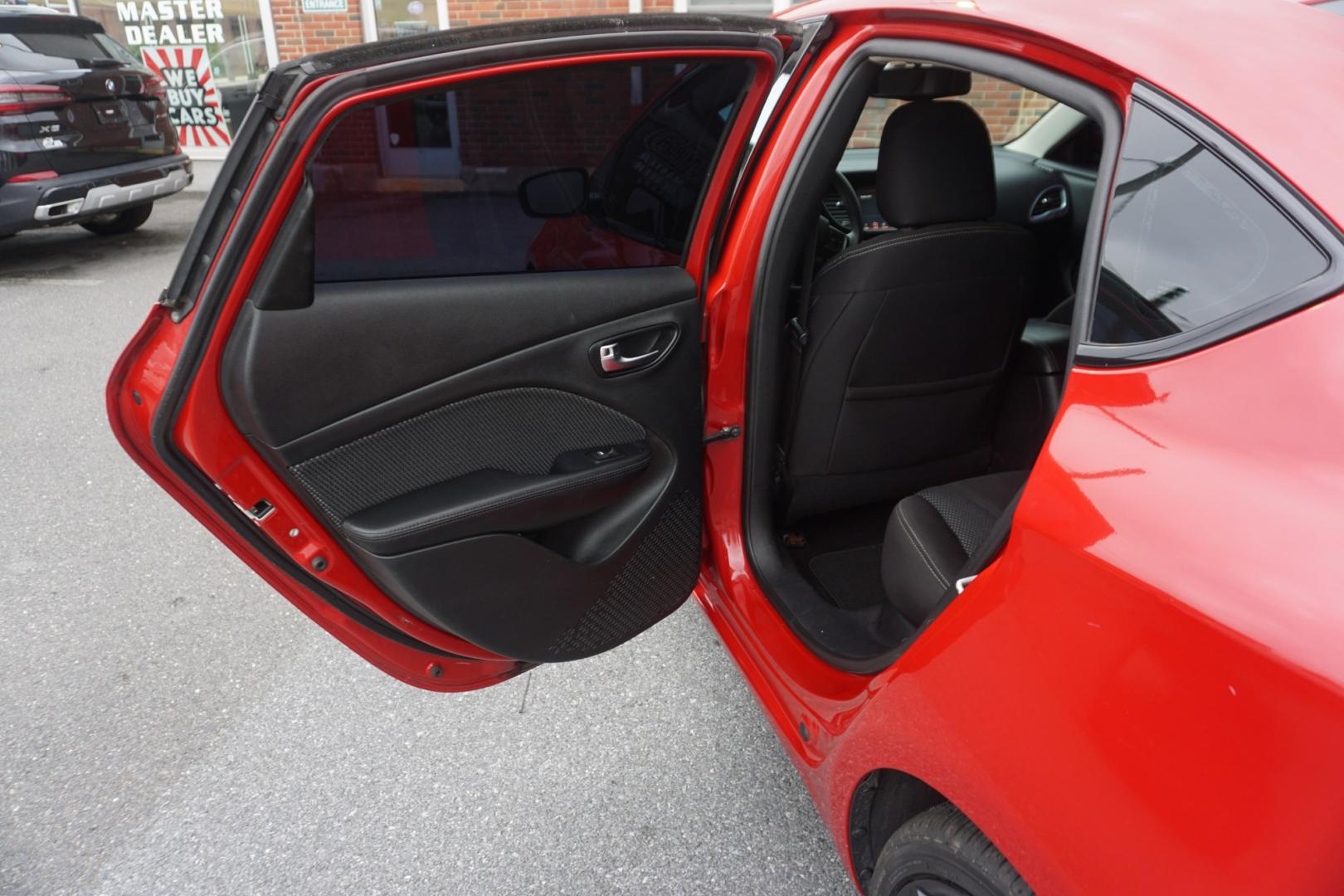 2014 RED /BLACK DODGE DART SXT (1C3CDFBBXED) with an 2.4L I4 engine, AUTOMATIC transmission, located at 312 Centre Ave, Schuylkill Haven, PA, 17972, (570) 593-5278, 40.638130, -76.177383- Photo#32