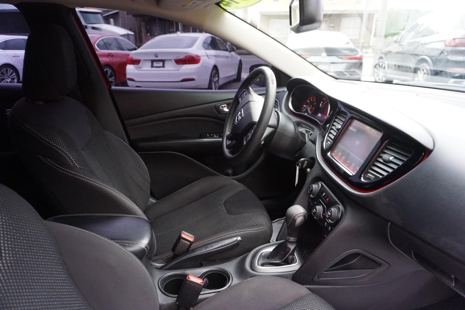 2014 RED /BLACK DODGE DART SXT (1C3CDFBBXED) with an 2.4L I4 engine, AUTOMATIC transmission, located at 312 Centre Ave, Schuylkill Haven, PA, 17972, (570) 593-5278, 40.638130, -76.177383- Photo#39