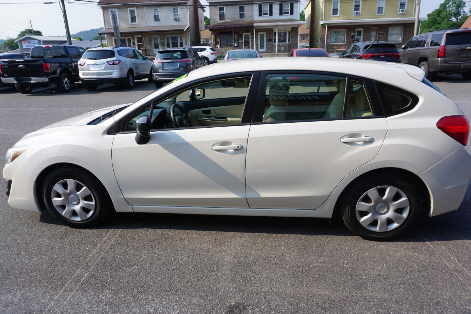 2015 WHITE /GRAY SUBARU IMPREZA (JF1GPAA64FG) with an 2L H4 engine, MANUAL transmission, located at 312 Centre Ave, Schuylkill Haven, PA, 17972, (570) 593-5278, 40.638130, -76.177383- Photo#0