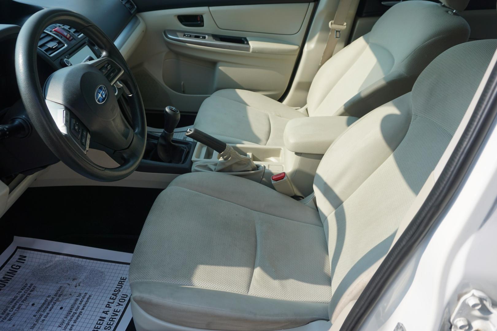 2015 WHITE /GRAY SUBARU IMPREZA (JF1GPAA64FG) with an 2L H4 engine, MANUAL transmission, located at 312 Centre Ave, Schuylkill Haven, PA, 17972, (570) 593-5278, 40.638130, -76.177383- Photo#19