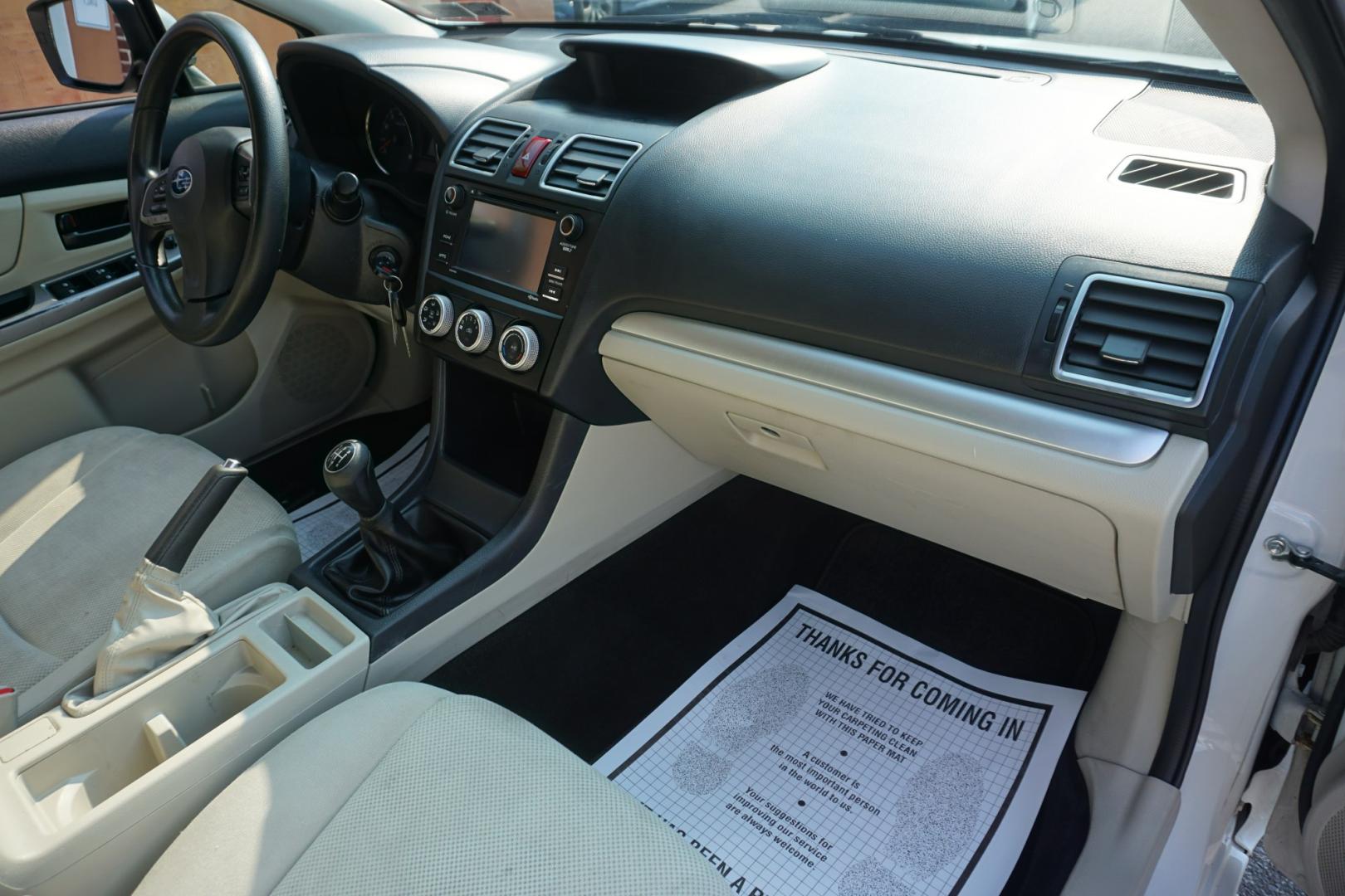 2015 WHITE /GRAY SUBARU IMPREZA (JF1GPAA64FG) with an 2L H4 engine, MANUAL transmission, located at 312 Centre Ave, Schuylkill Haven, PA, 17972, (570) 593-5278, 40.638130, -76.177383- Photo#32