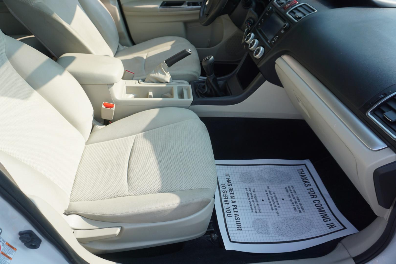 2015 WHITE /GRAY SUBARU IMPREZA (JF1GPAA64FG) with an 2L H4 engine, MANUAL transmission, located at 312 Centre Ave, Schuylkill Haven, PA, 17972, (570) 593-5278, 40.638130, -76.177383- Photo#35