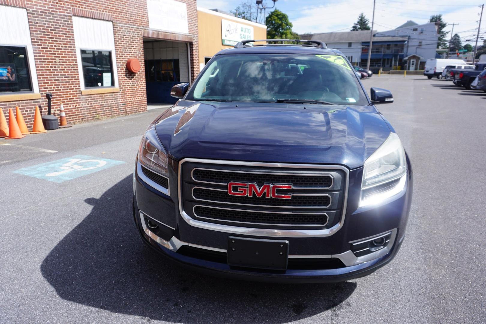 2016 BLUE /BLACK GMC ACADIA SLT (1GKKVRKD4GJ) with an 3.6L V6 engine, AUTOMATIC transmission, located at 312 Centre Ave, Schuylkill Haven, PA, 17972, (570) 593-5278, 40.638130, -76.177383- Photo#1
