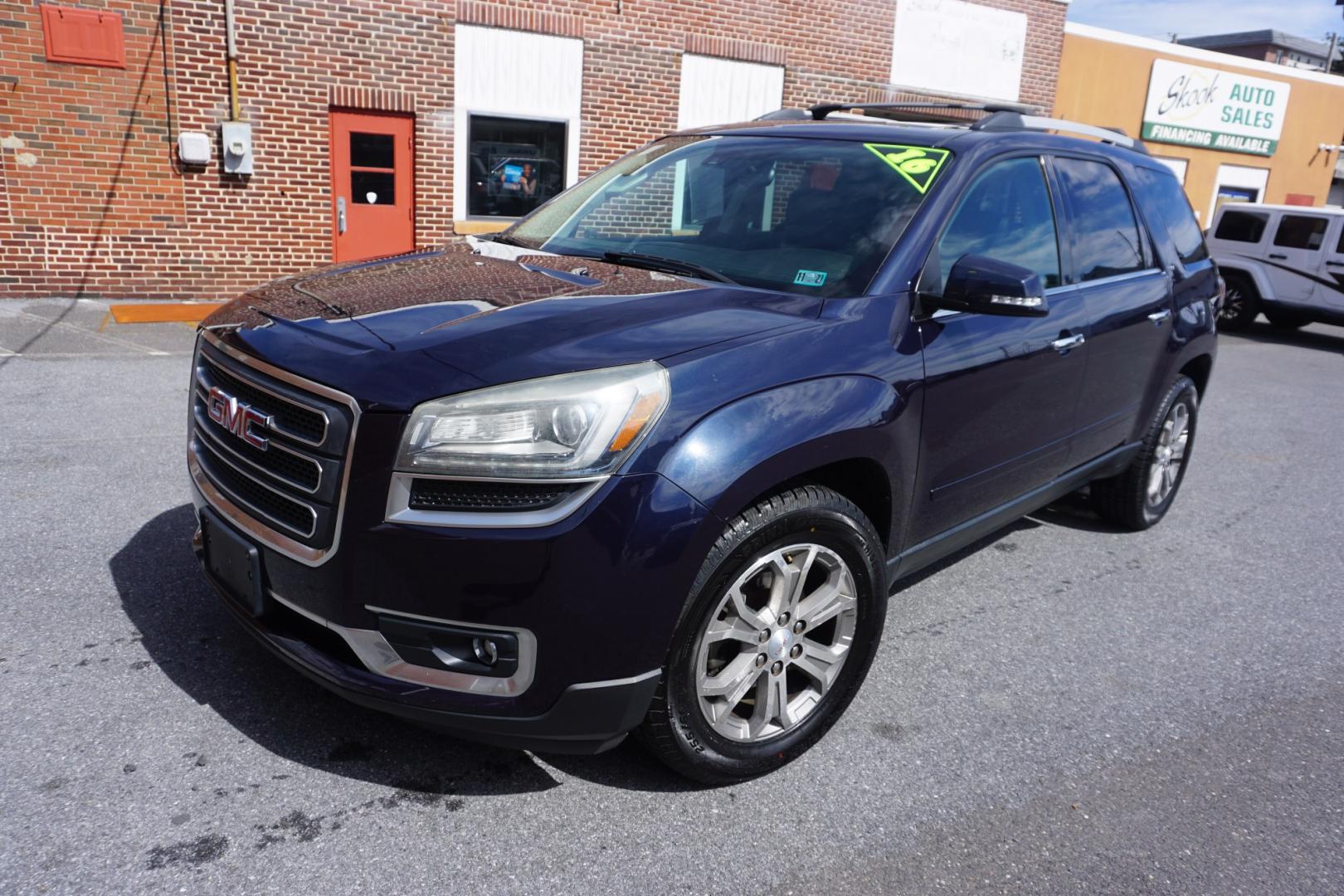 2016 BLUE /BLACK GMC ACADIA SLT (1GKKVRKD4GJ) with an 3.6L V6 engine, AUTOMATIC transmission, located at 312 Centre Ave, Schuylkill Haven, PA, 17972, (570) 593-5278, 40.638130, -76.177383- Photo#2